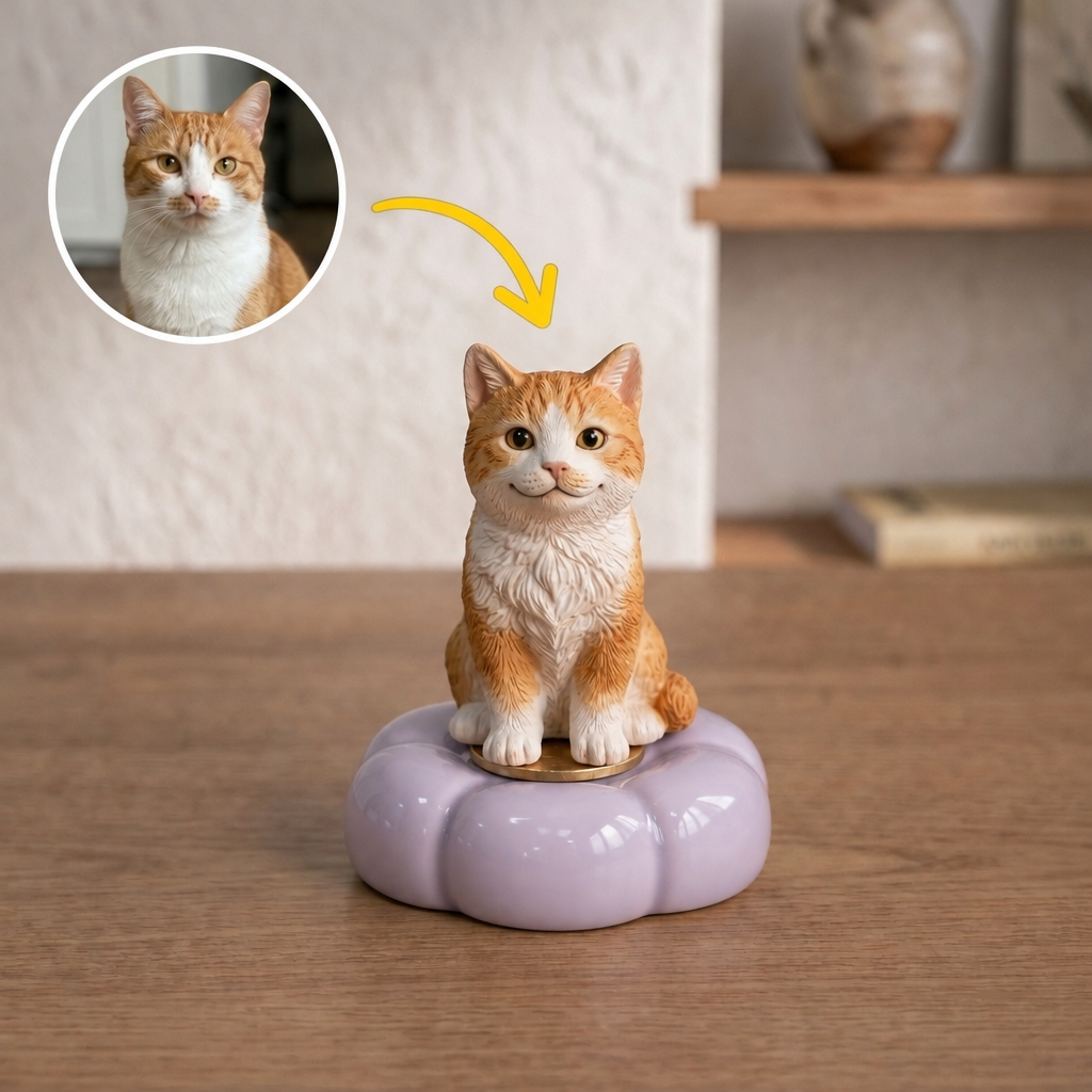 Custom 3D Pet Rotating Prnament, Desktop/Car Decor