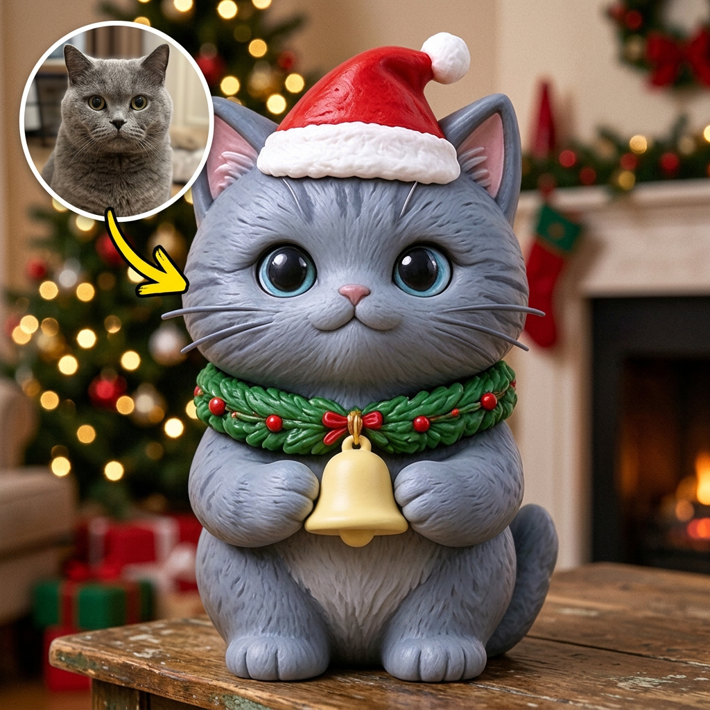 Custom 3D Pet Christmas Figurine