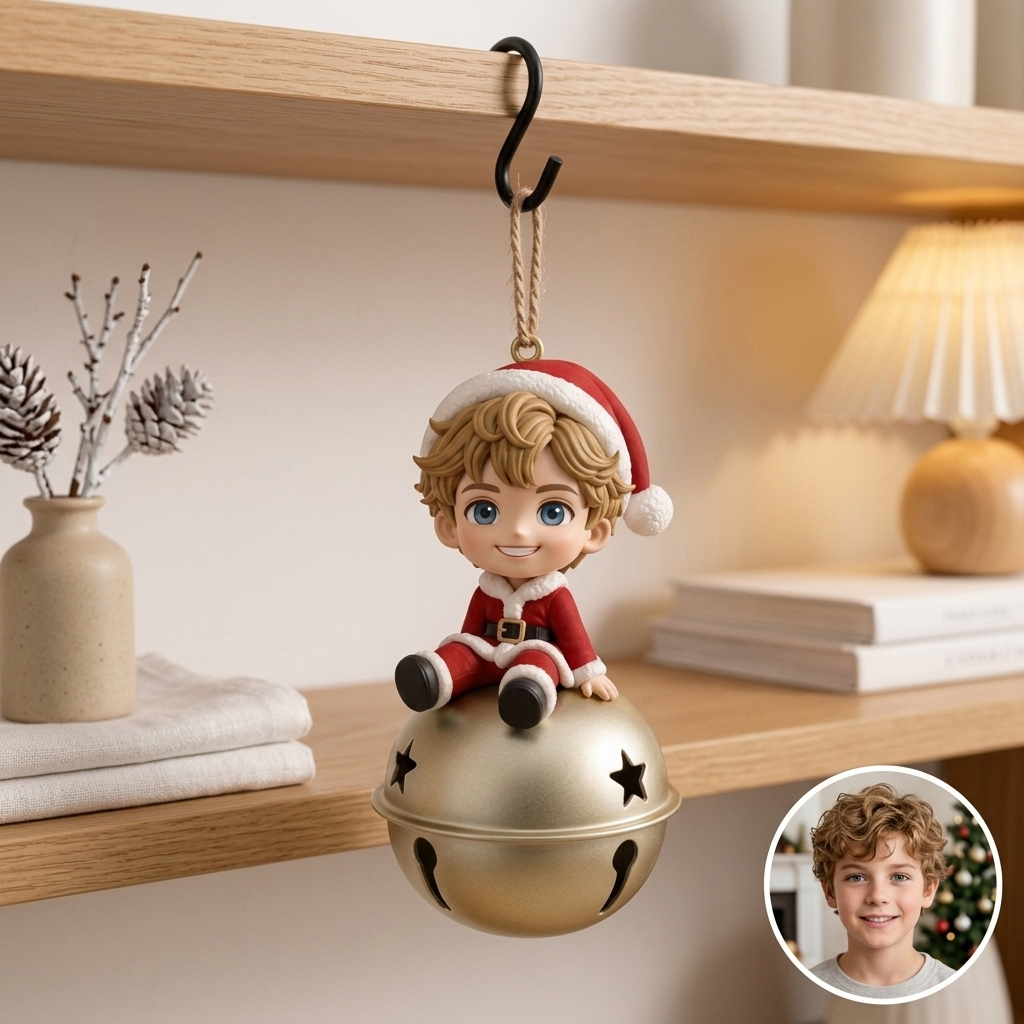 Custom 3D Character Christmas Bell Ornament