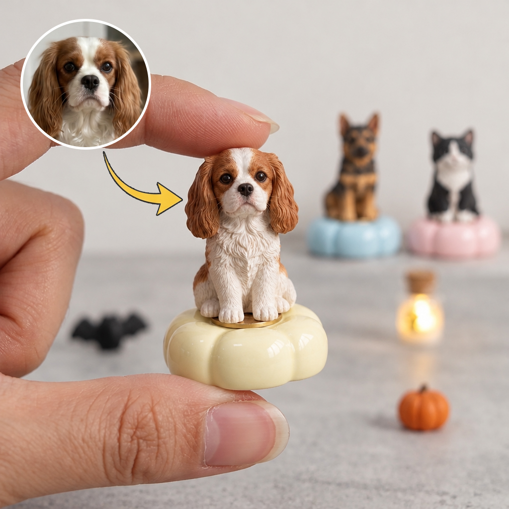 Custom 3D Pet Rotating Prnament, Desktop/Car Decor
