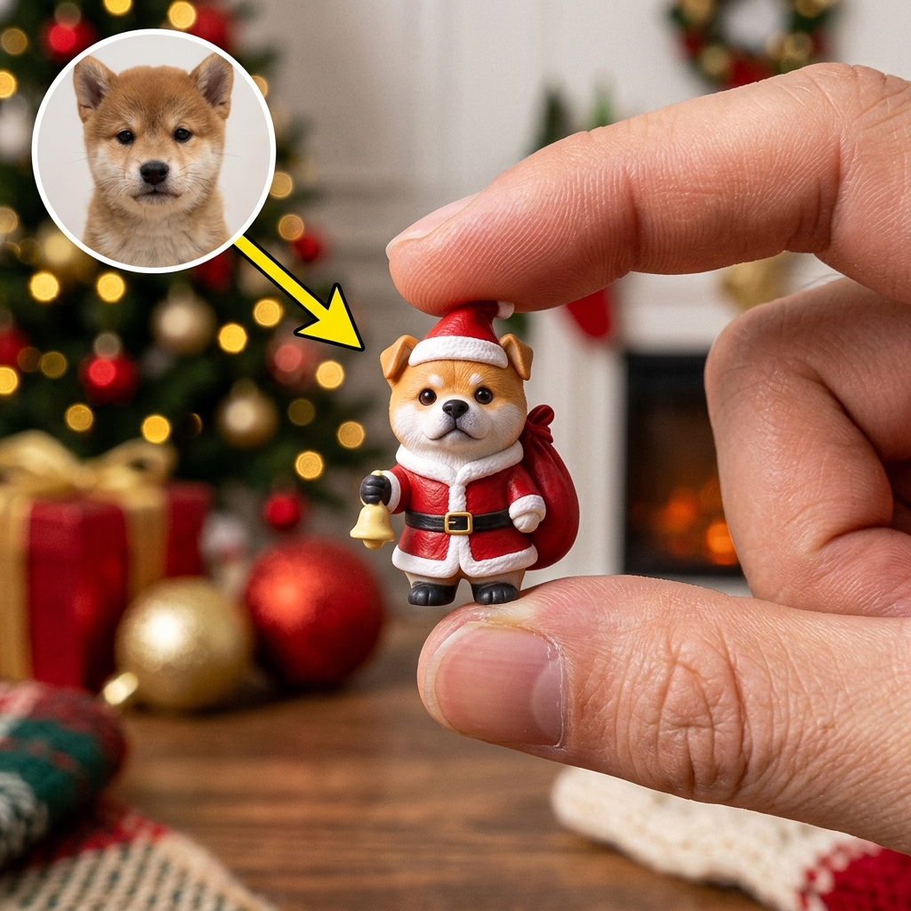 Custom 3D Pet Christmas Figurine