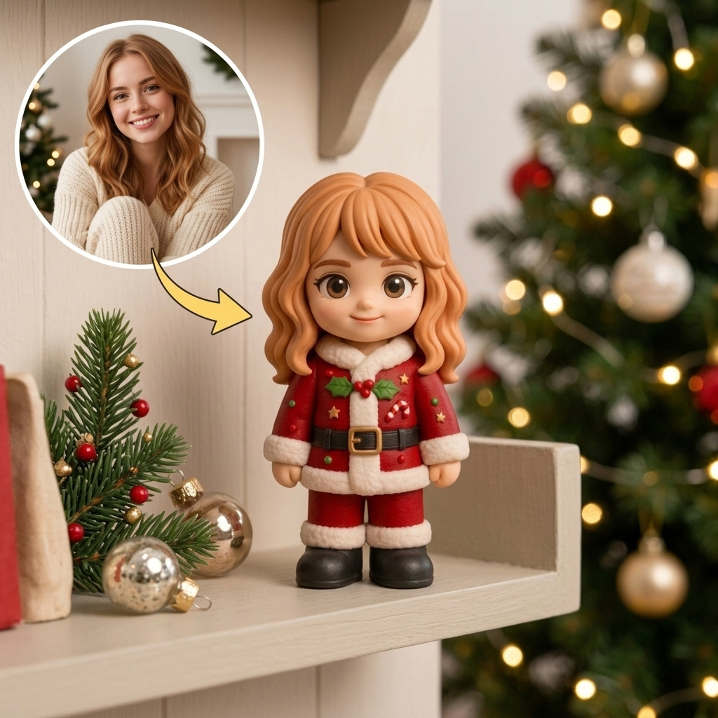 Custom 3D Cartoon Christmas Figurine