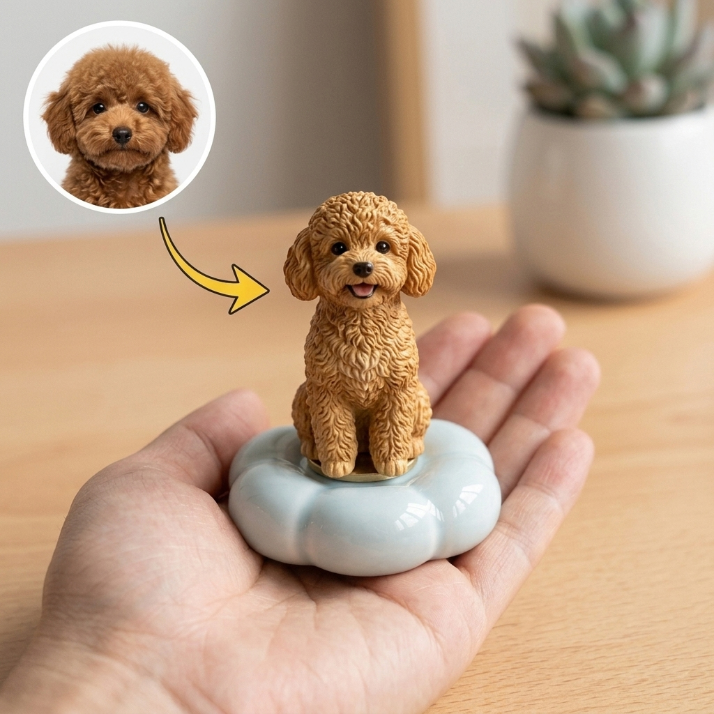 Custom Pet Spinning Figurine, 3D Halloween Desktop Decor