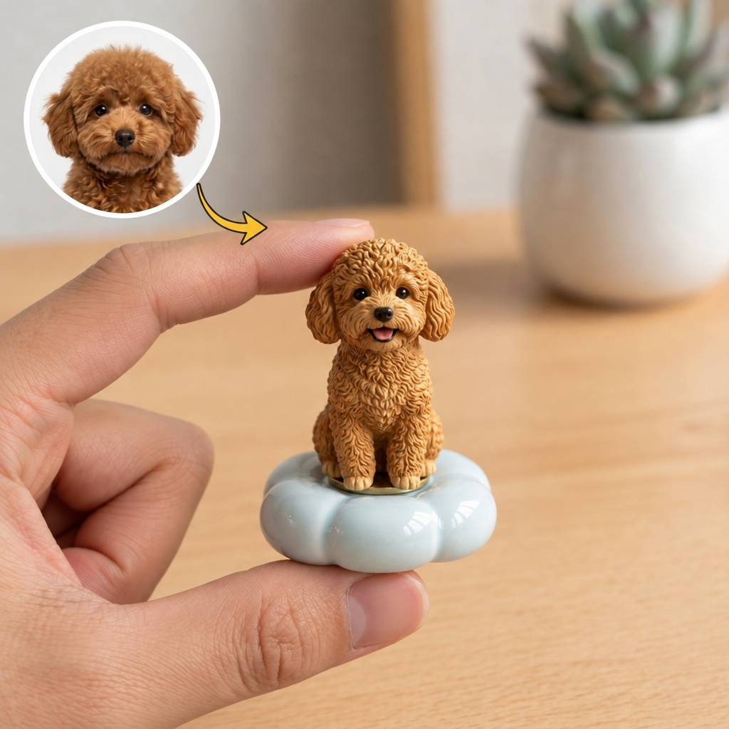 Custom 3D Pet Rotating Prnament, Desktop/Car Decor