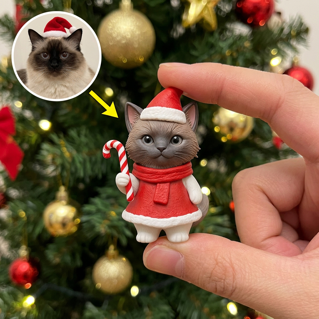 Custom 3D Pet Christmas Figurine