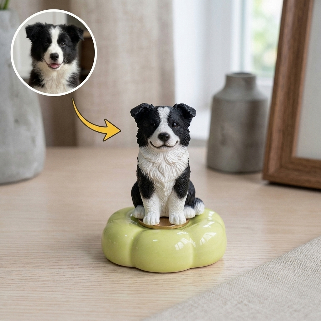 Custom Pet Spinning Figurine, 3D Halloween Desktop Decor