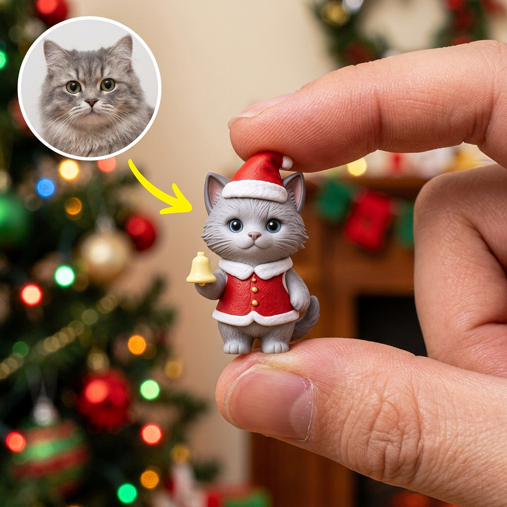 Custom 3D Pet Christmas Figurine