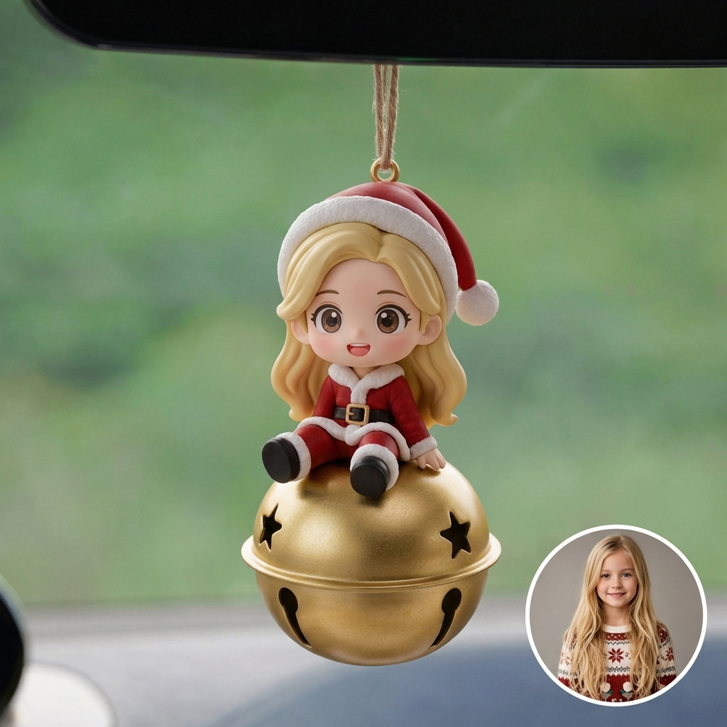 Custom 3D Character Christmas Bell Ornament