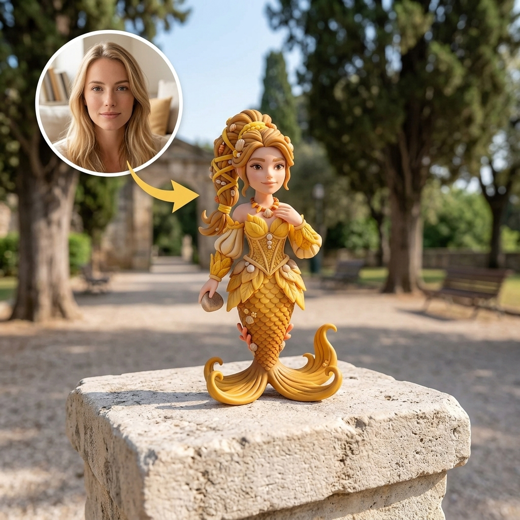 Custom Mermaid 3D Figure Desk Figurine