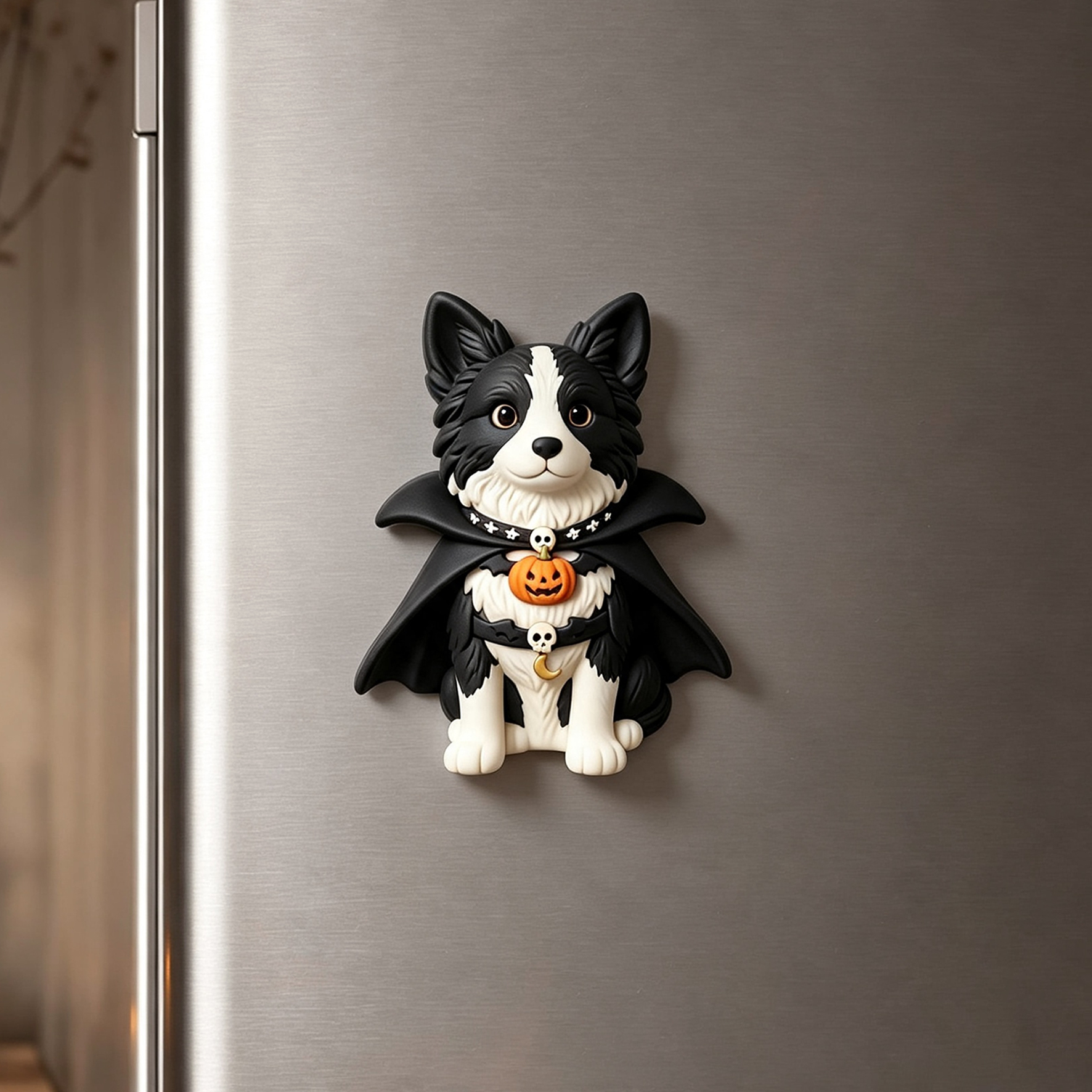 Custom 3D Relief Cartoon Fridge Magnet | Personalized Halloween Pet Fridge Magnet with Pumpkin/Ghost | Made of resin | Dogs Cats Halloween Gift