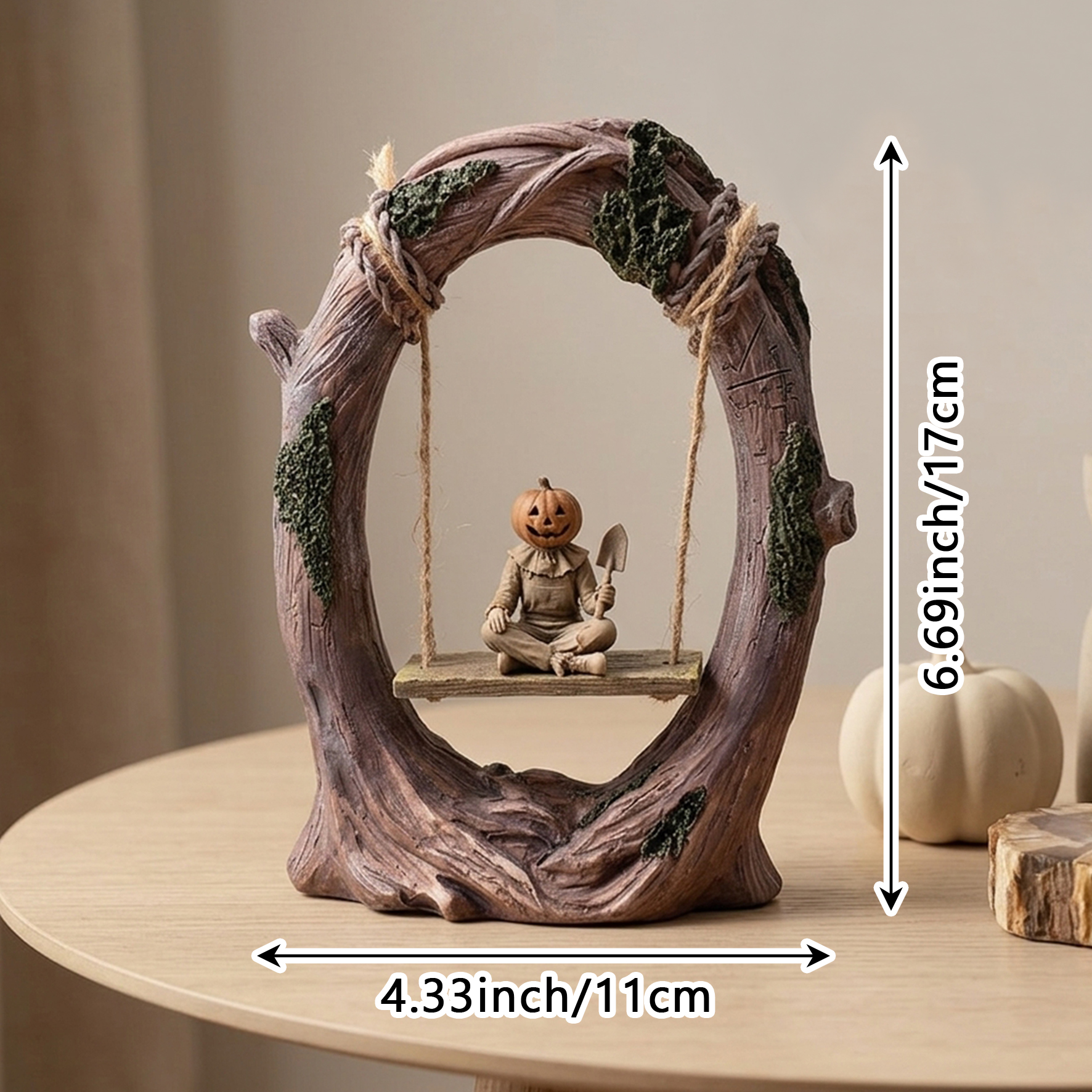 Customized Personalized Desktop Ornaments, 3D Printed Halloween Swing Figurine,  Swing Figurine with Lights