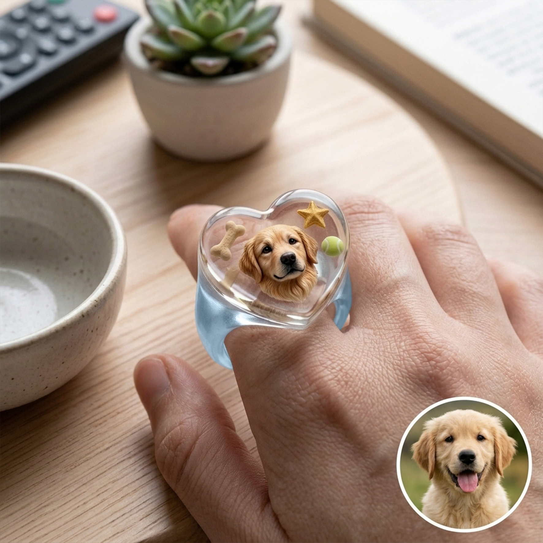 Custom 3D Figurine Transparent Resin Ring