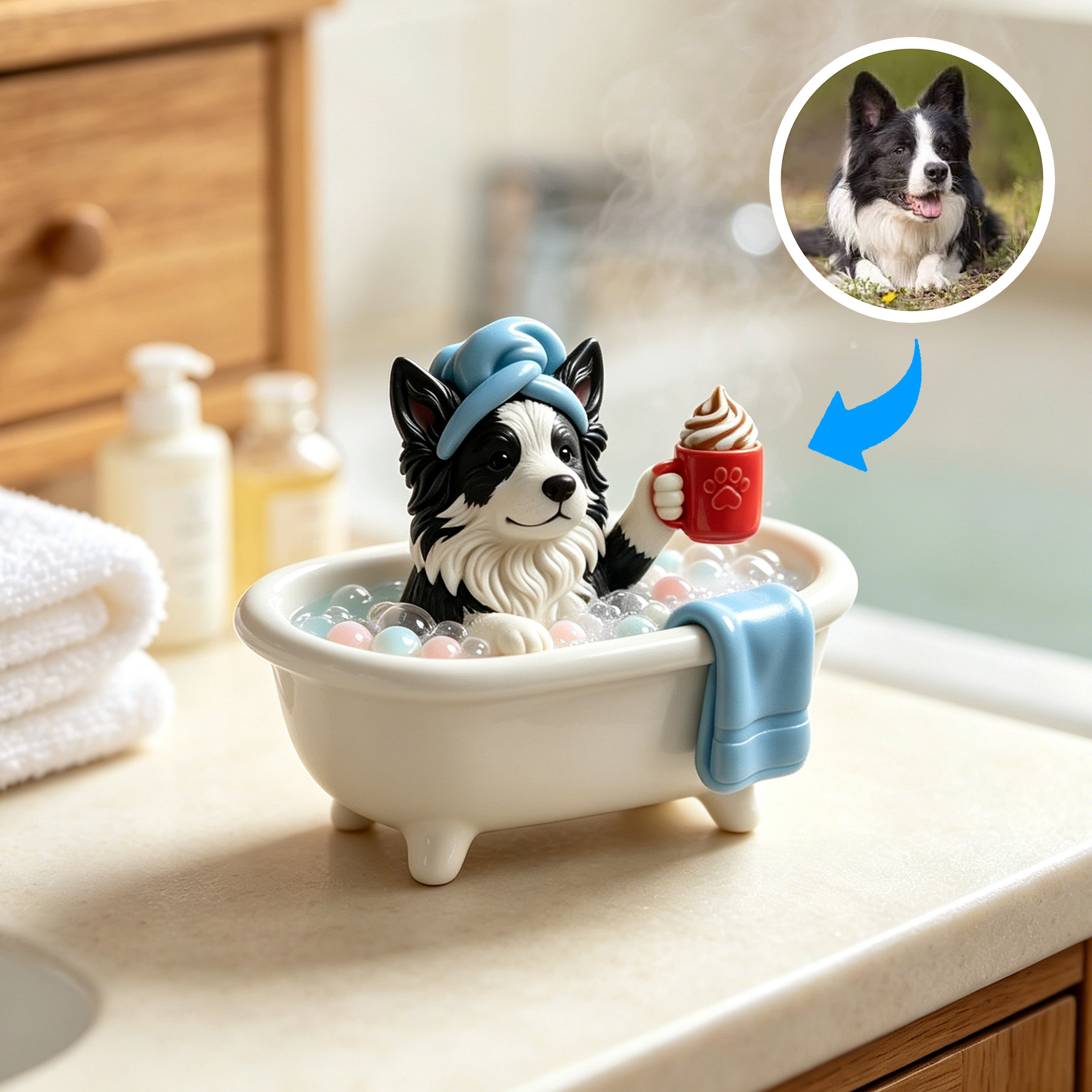 Cute 3D Custom Mini Ornaments of Characters or Pets | Made of resin, compatible with cars and offices, multi-purpose for dashboard/desktop/hanging, cartoon theme, perfect for Valentine's Day gifts.