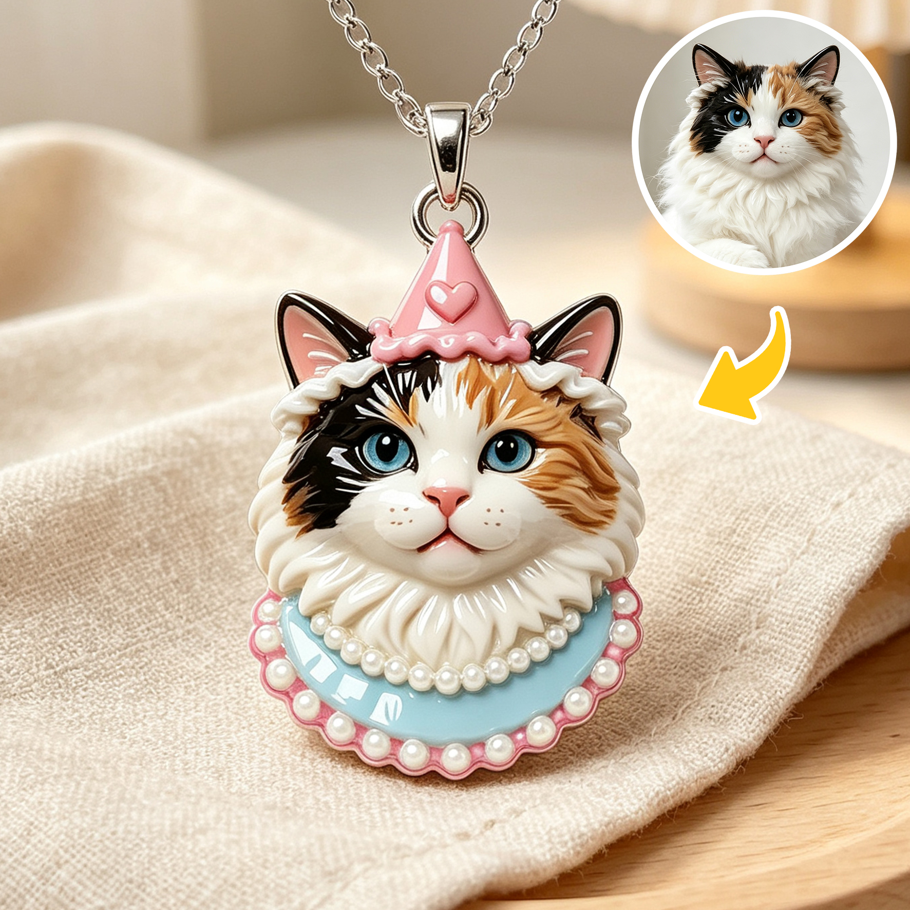 Personalized necklaces, customizable pet pendants, dog and cat portrait necklaces, commemorative gifts, and the perfect present for pet lovers.