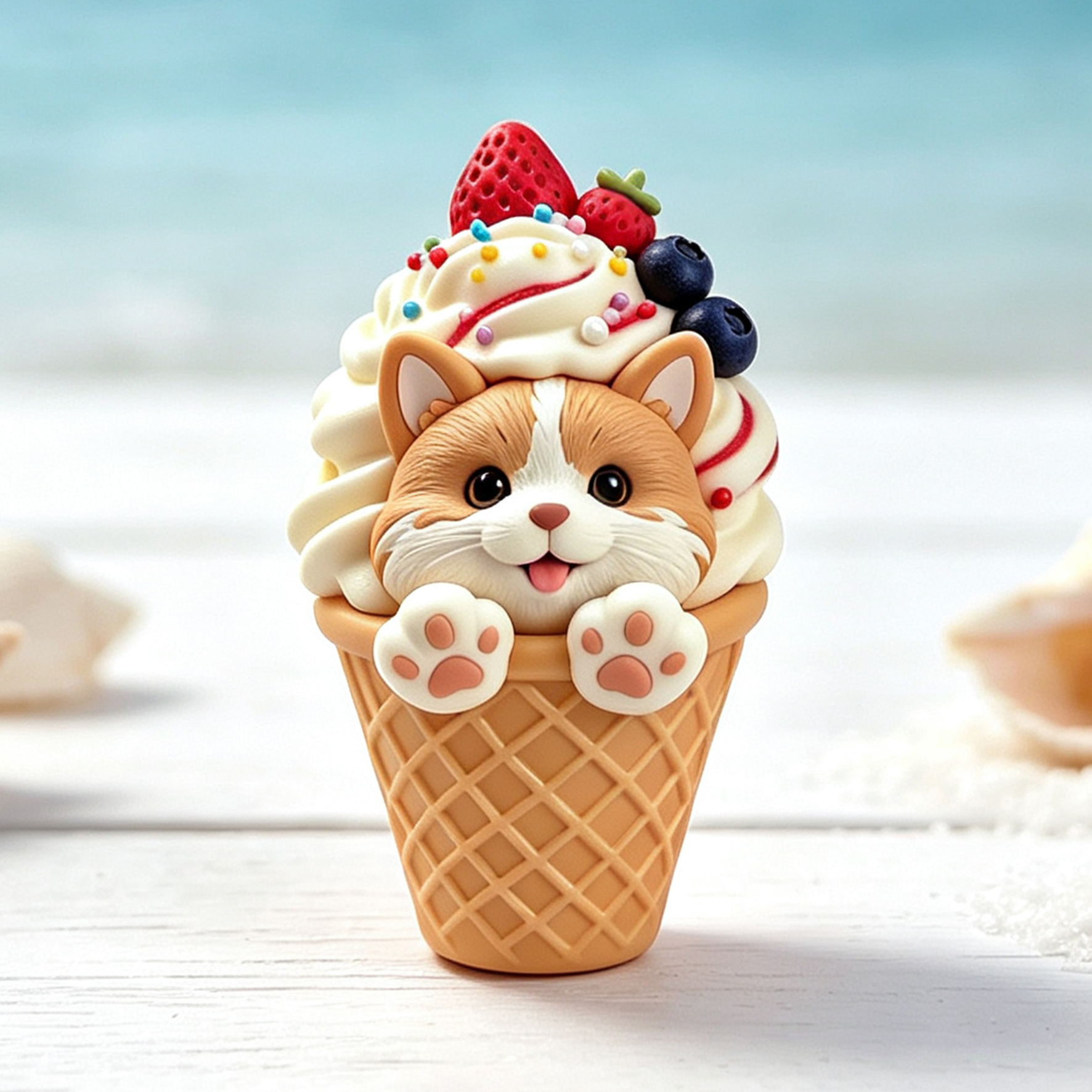 Custom 3D Relief Cartoon Fridge Magnet | Customizable with Pet Photos | Personalized 3D Printed Ice Cream Pet Refrigerator Magnets