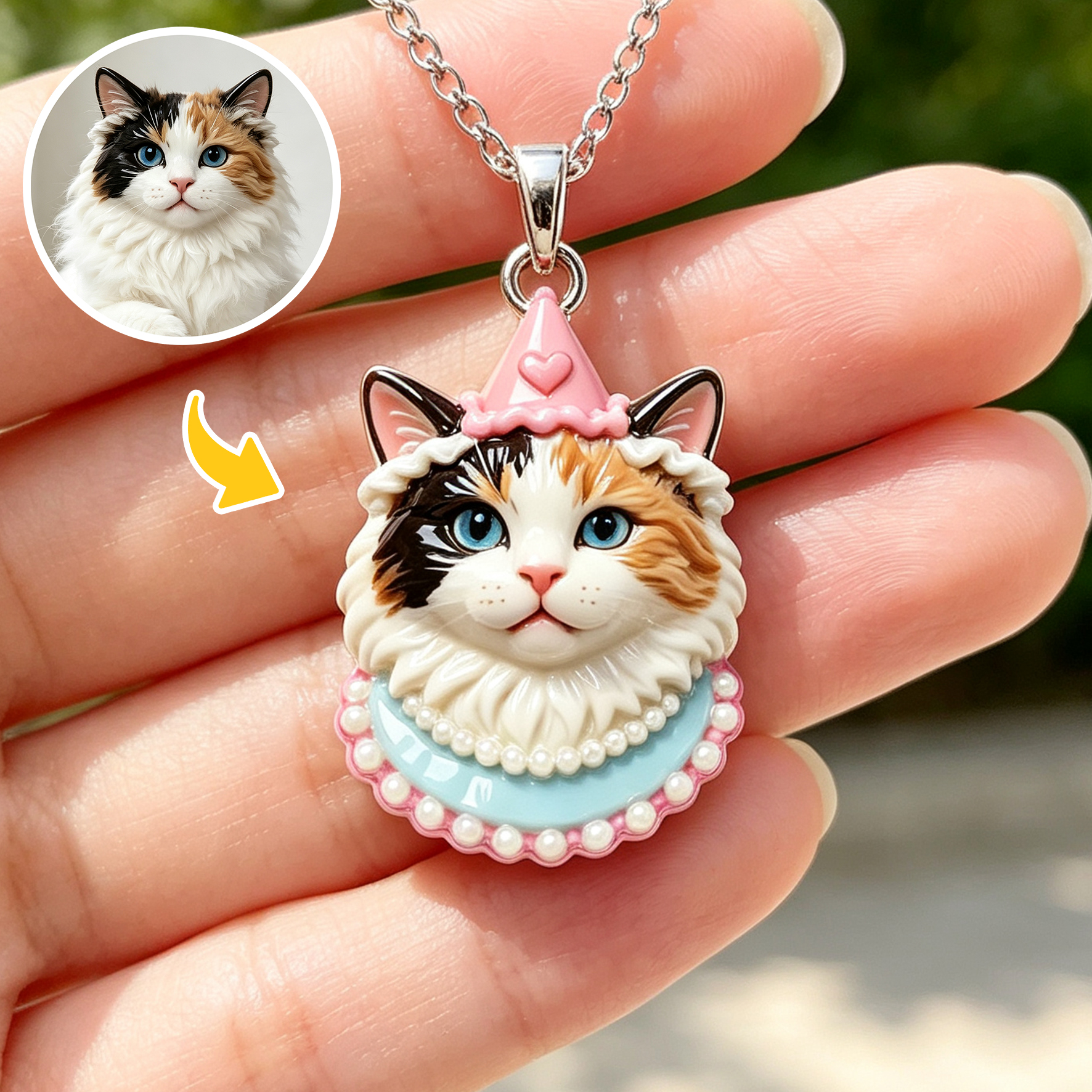 Personalized necklaces, customizable pet pendants, dog and cat portrait necklaces, commemorative gifts, and the perfect present for pet lovers.