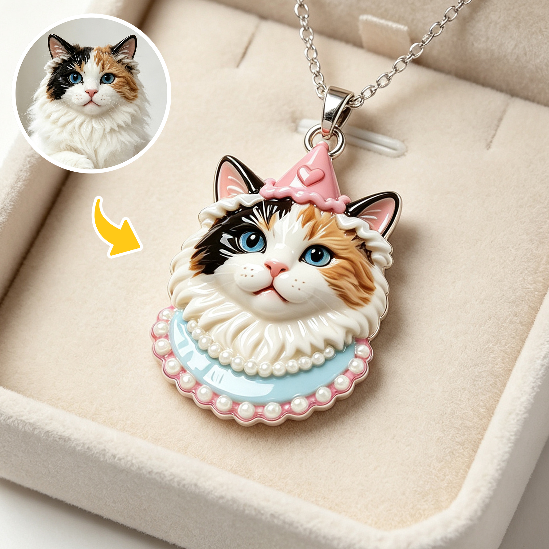 Personalized necklaces, customizable pet pendants, dog and cat portrait necklaces, commemorative gifts, and the perfect present for pet lovers.