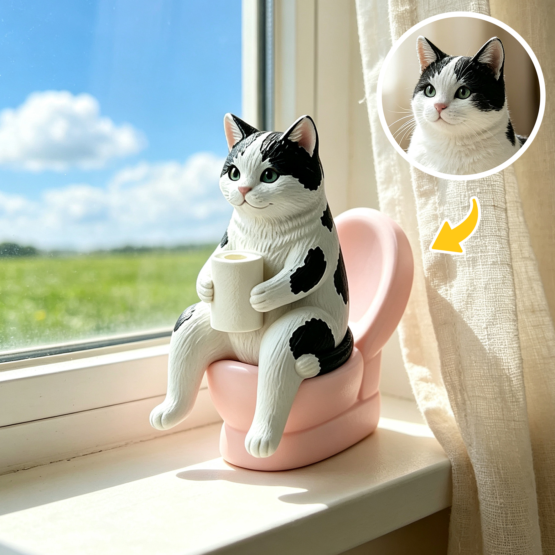 Cute 3D Custom Mini Ornaments of Characters or Pets | Made of resin, compatible with cars and offices, multi-purpose for dashboard/desktop/hanging, cartoon theme, perfect for Valentine's Day gifts.