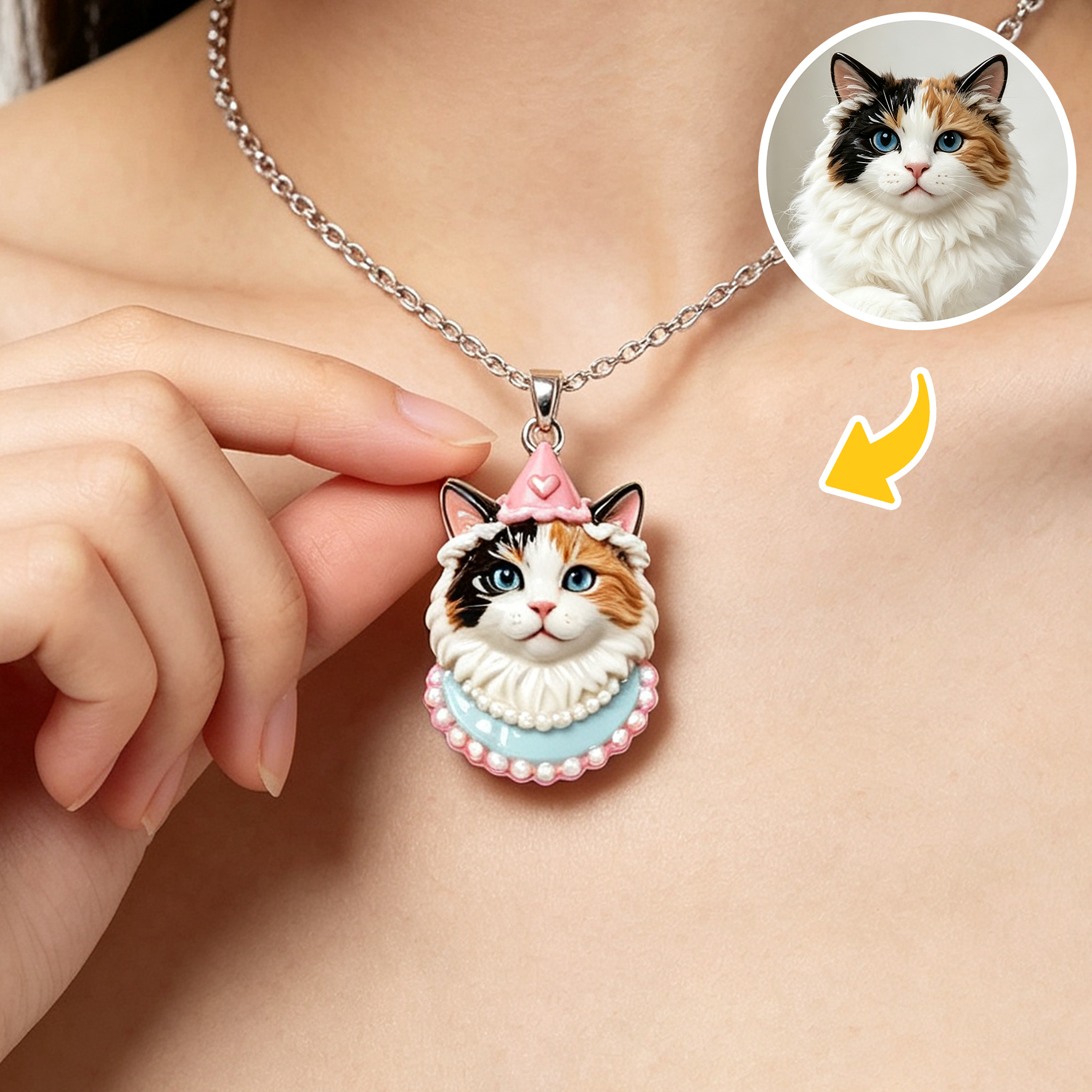 Personalized necklaces, customizable pet pendants, dog and cat portrait necklaces, commemorative gifts, and the perfect present for pet lovers.