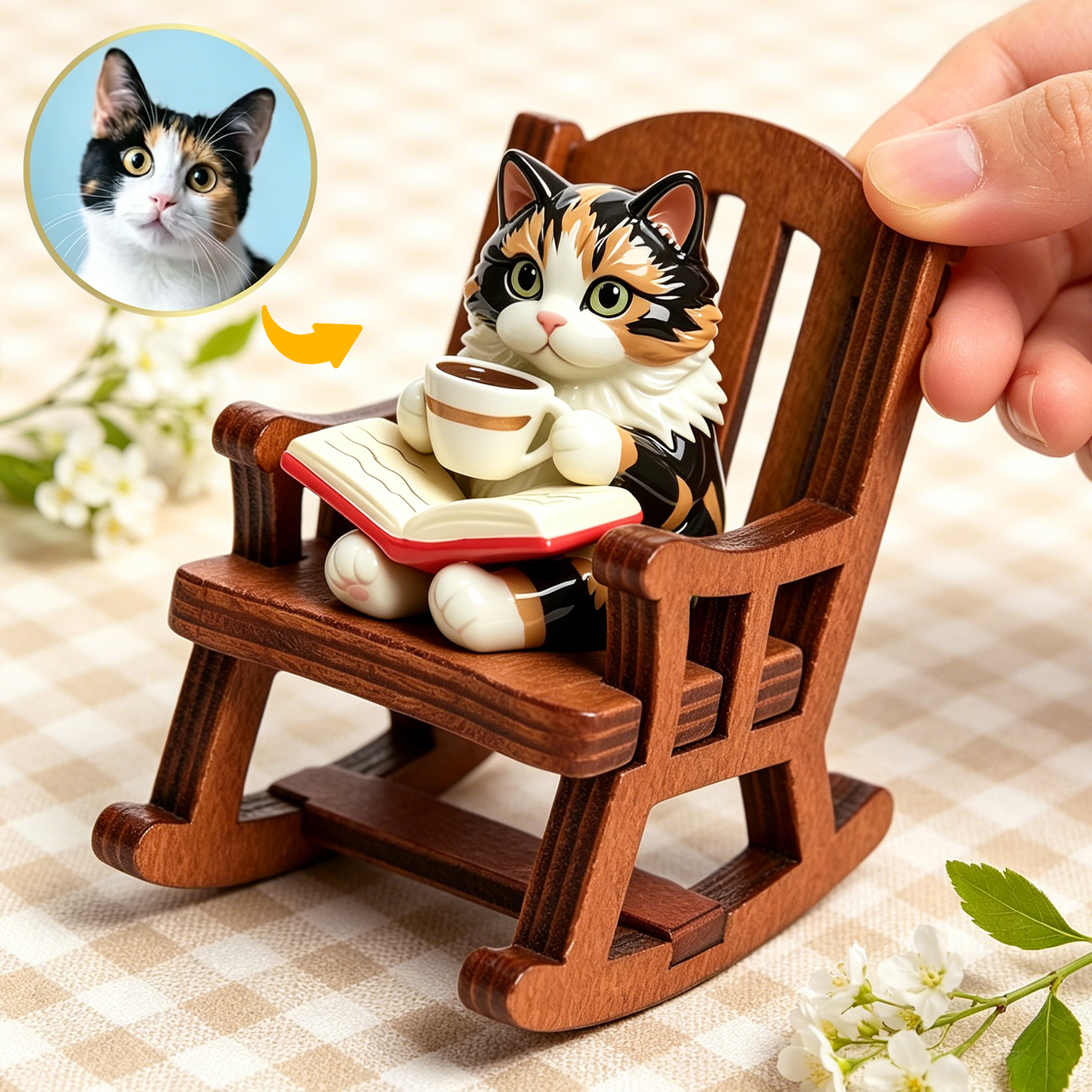 Cute 3D Custom Mini Ornaments of Characters or Pets | Made of resin, compatible with cars and offices, multi-purpose for dashboard/desktop/hanging, cartoon theme, perfect for Valentine's Day gifts.
