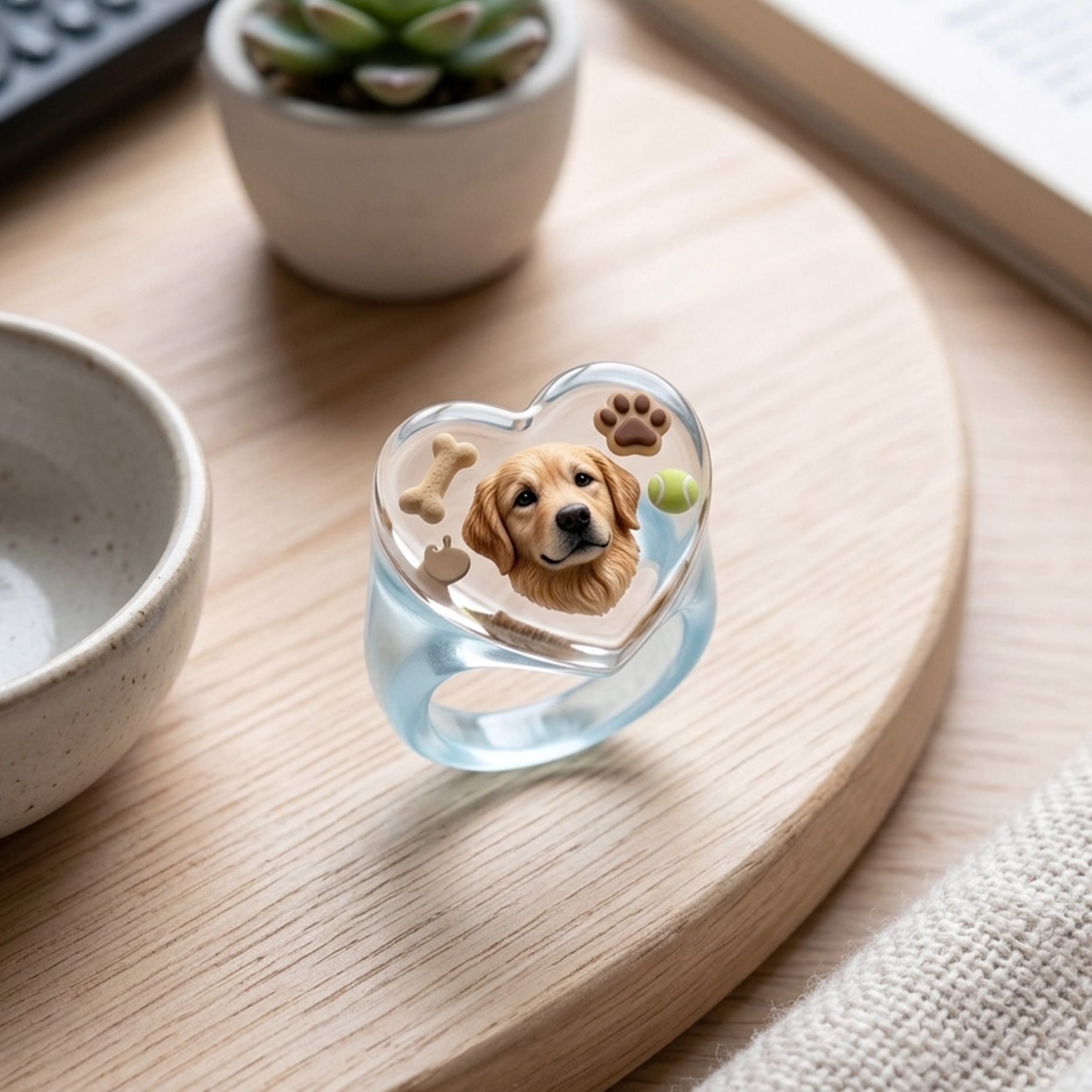 Custom 3D Figurine Transparent Resin Ring