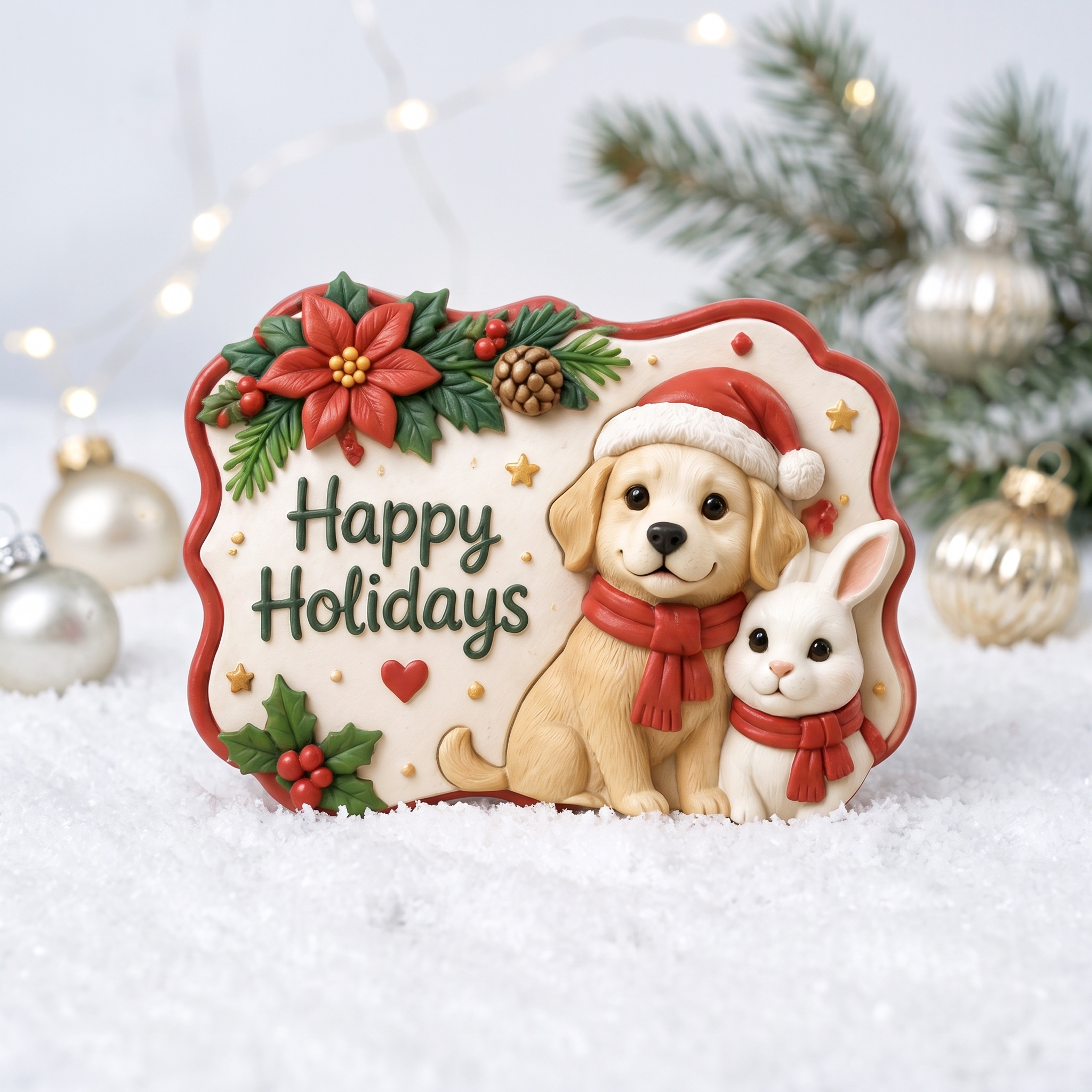 Custom 3D Christmas Portrait Fridge Magnet