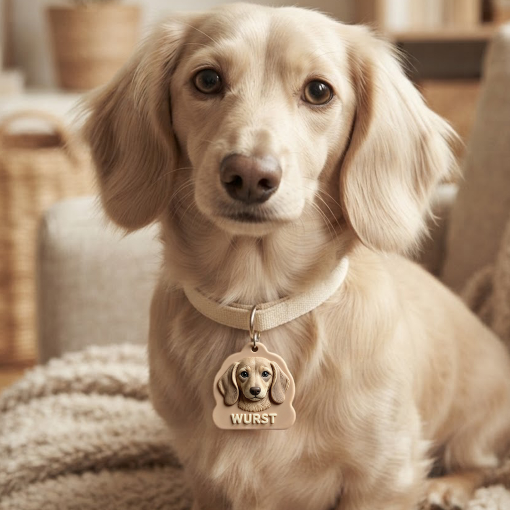 Personalised pet tags, Customizable 3D printed pet tag with name, ID tag for pets, Dog and cat memorial tag, Resin pet portrait keyring, commemorative gifts for pet lovers.