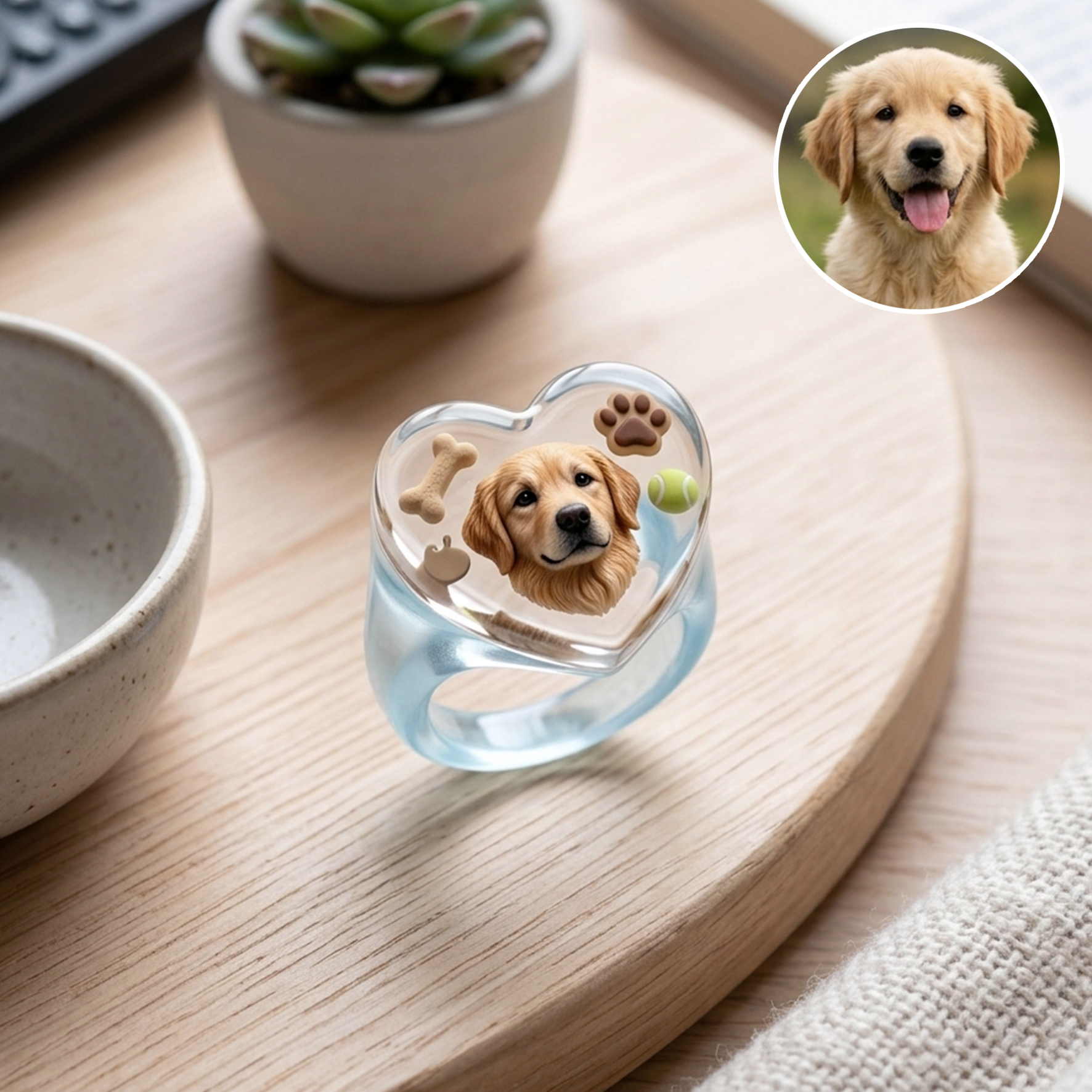 Custom 3D Figurine Transparent Resin Ring