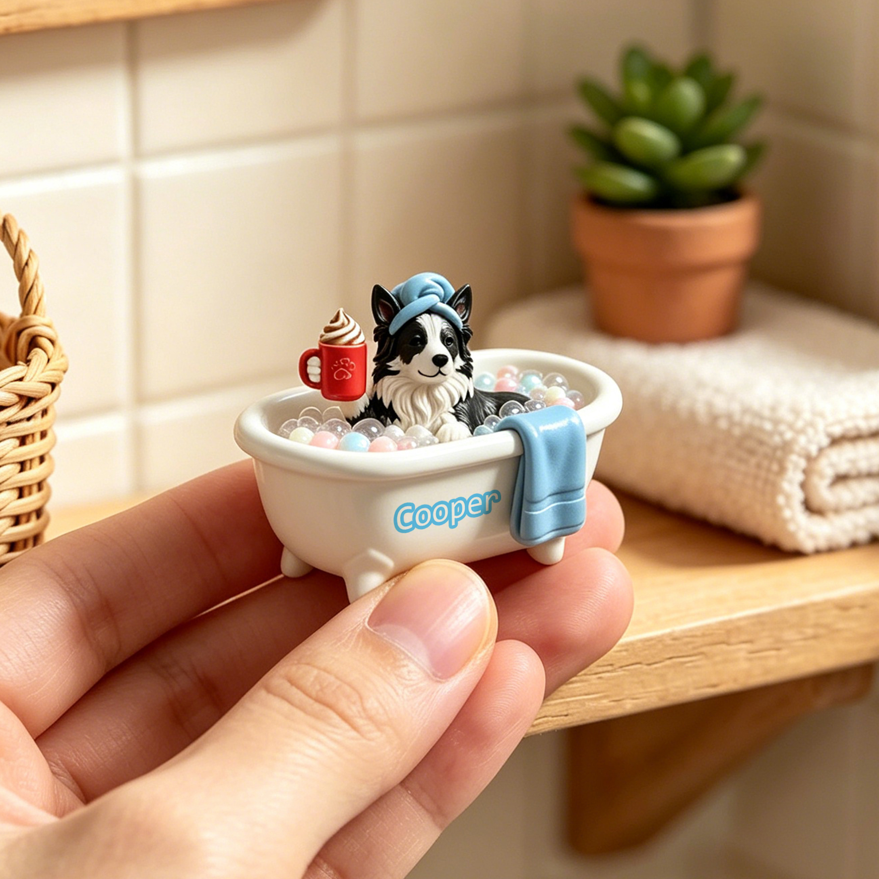 Cute 3D Custom Mini Ornaments of Characters or Pets | Made of resin, compatible with cars and offices, multi-purpose for dashboard/desktop/hanging, cartoon theme, perfect for Valentine's Day gifts.