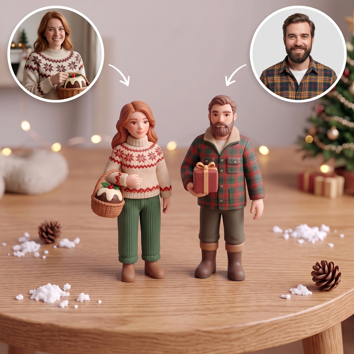 Custom 3D Christmas Character Figures Figurine