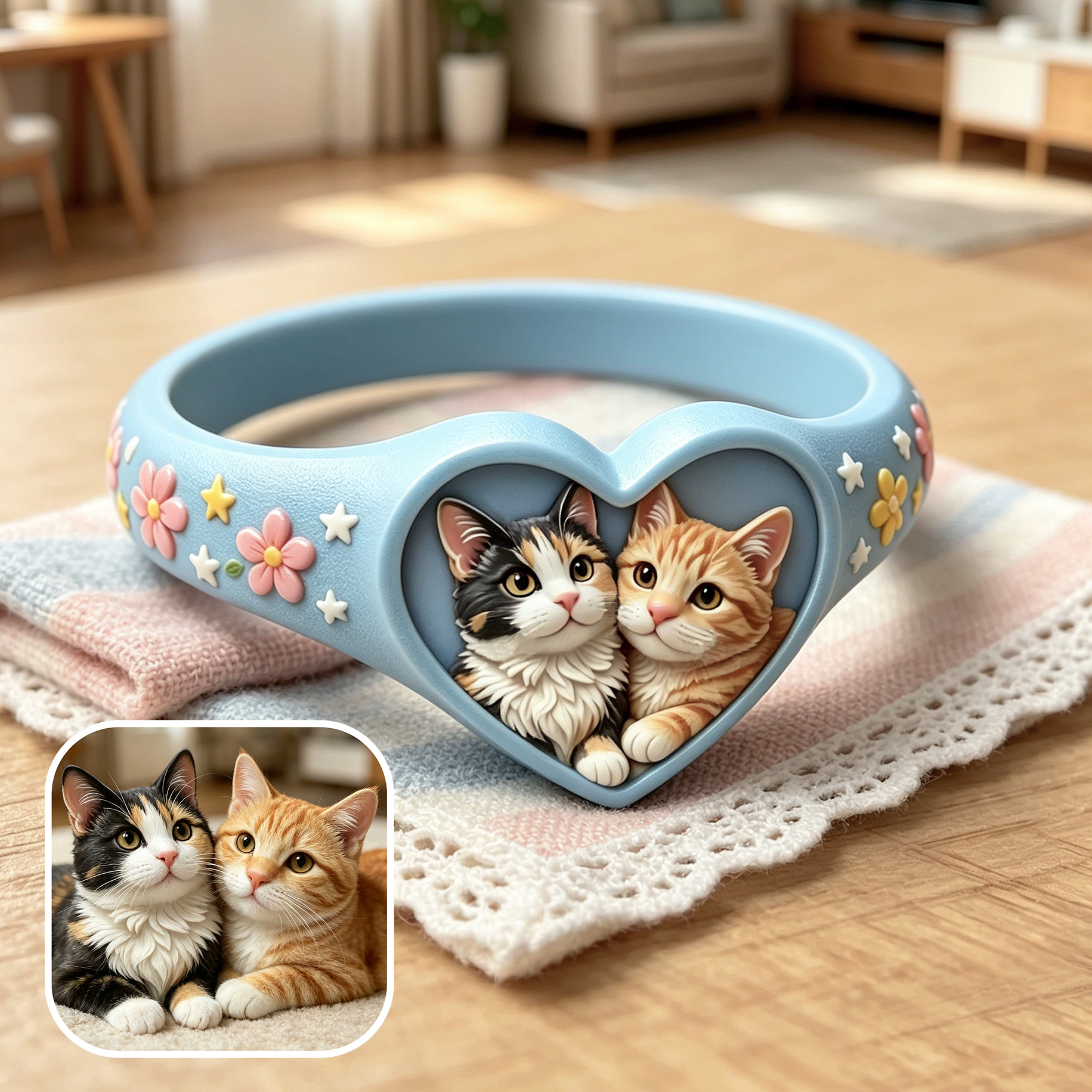 Customized 3D pet portrait rings, personalized 3D pet portrait rings, commemorative gifts for pet lovers.