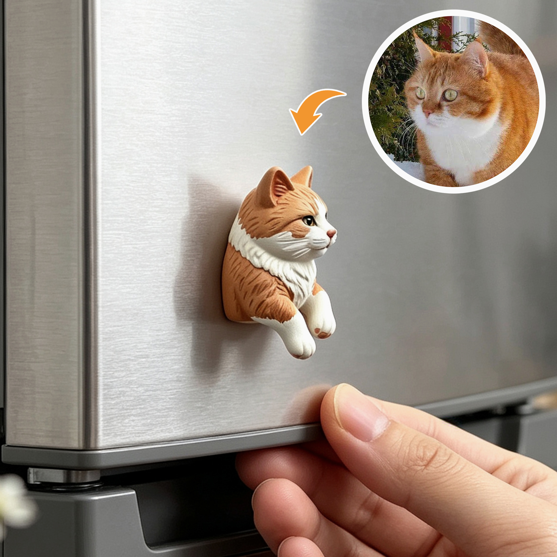 Custom 3D Relief Cartoon Fridge Magnet | Customizable with Pet Photos | Dogs  Cats Head Magnetic Refrigerator Magnets