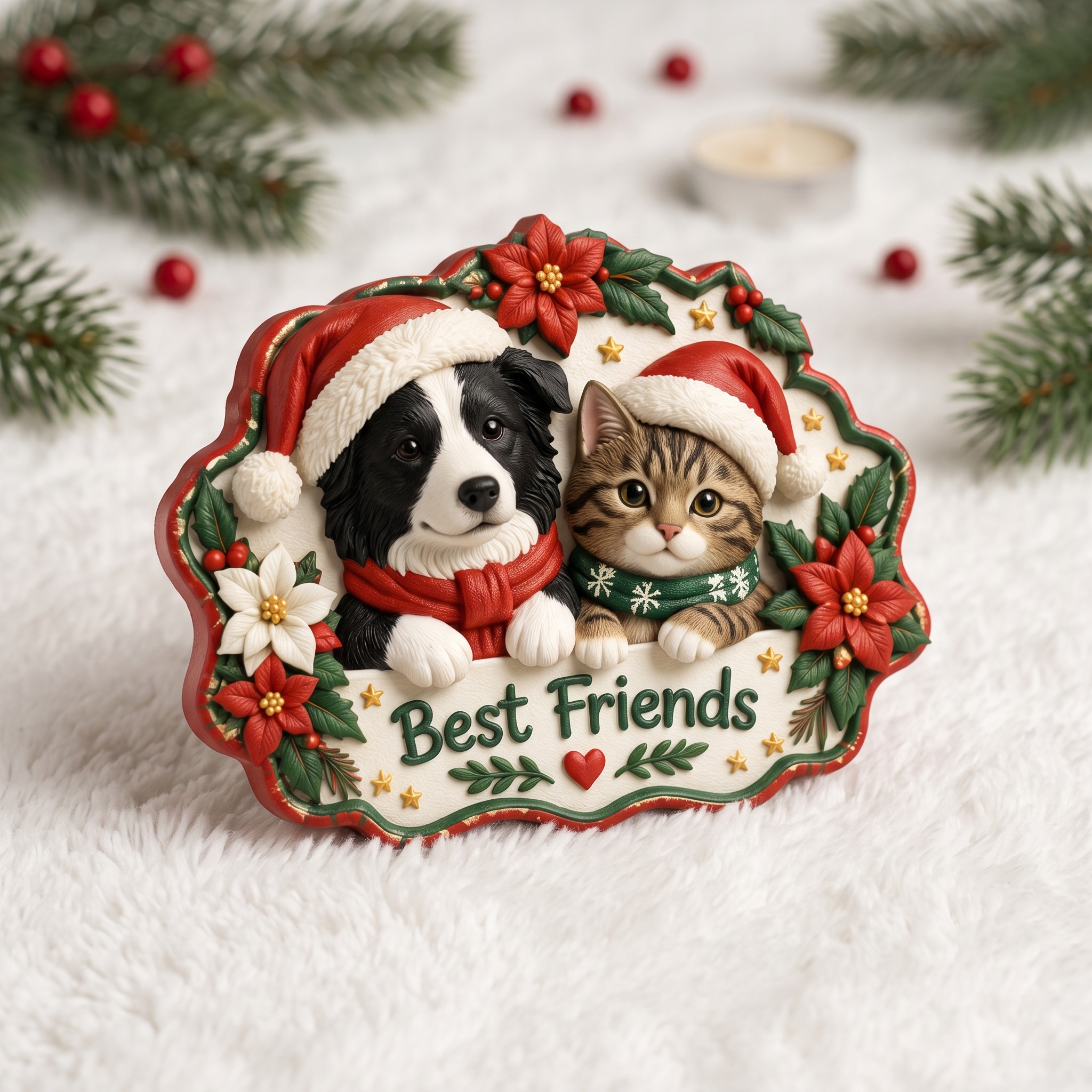 Custom 3D Christmas Portrait Fridge Magnet