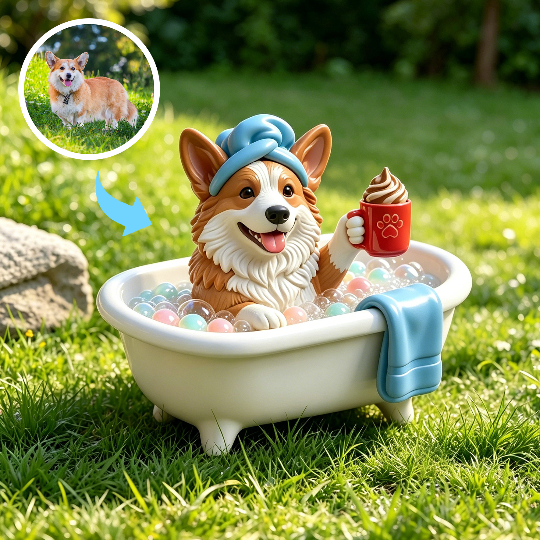 Cute 3D Custom Mini Ornaments of Characters or Pets | Made of resin, compatible with cars and offices, multi-purpose for dashboard/desktop/hanging, cartoon theme, perfect for Valentine's Day gifts.