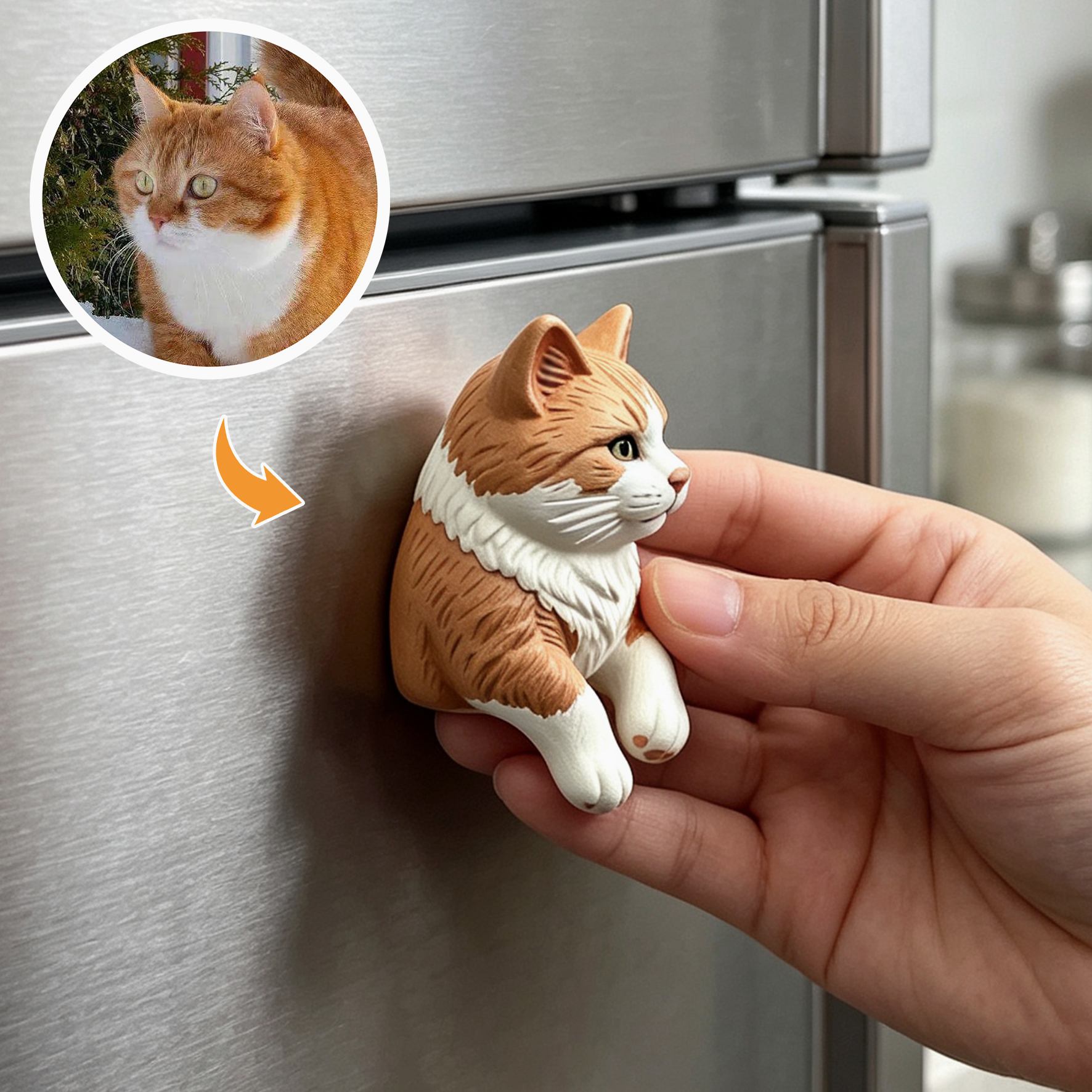 Custom 3D Relief Cartoon Fridge Magnet | Customizable with Pet Photos | Dogs  Cats Head Magnetic Refrigerator Magnets