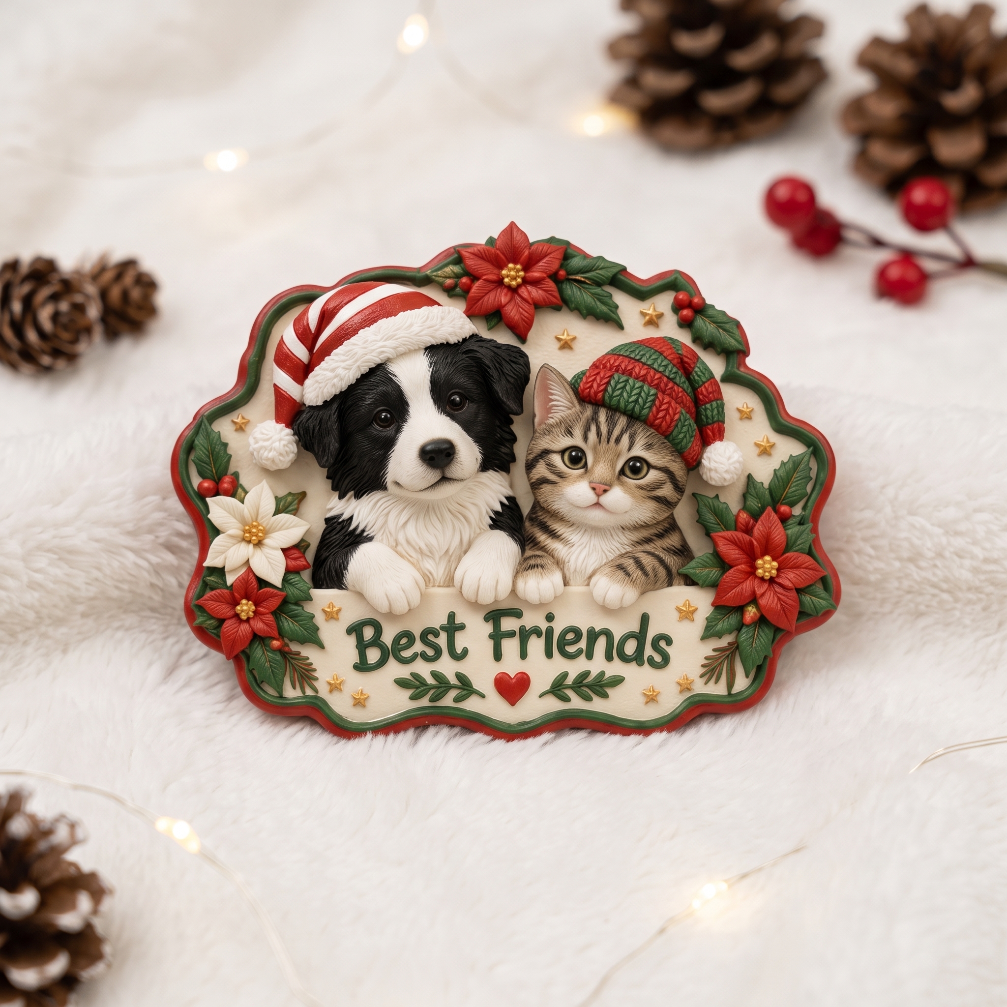 Custom 3D Christmas Portrait Fridge Magnet