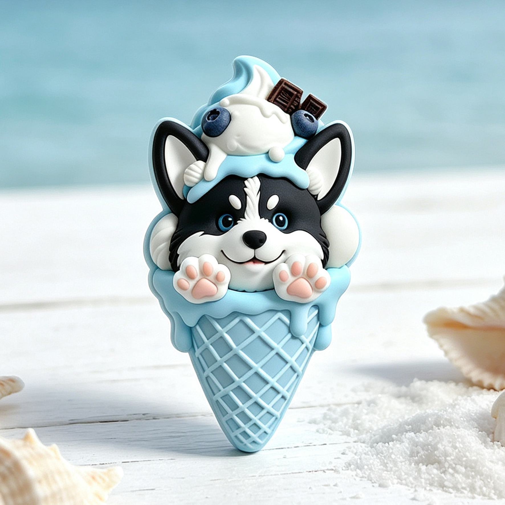 Custom 3D Relief Cartoon Fridge Magnet | Customizable with Pet Photos | Personalized 3D Printed Ice Cream Pet Refrigerator Magnets