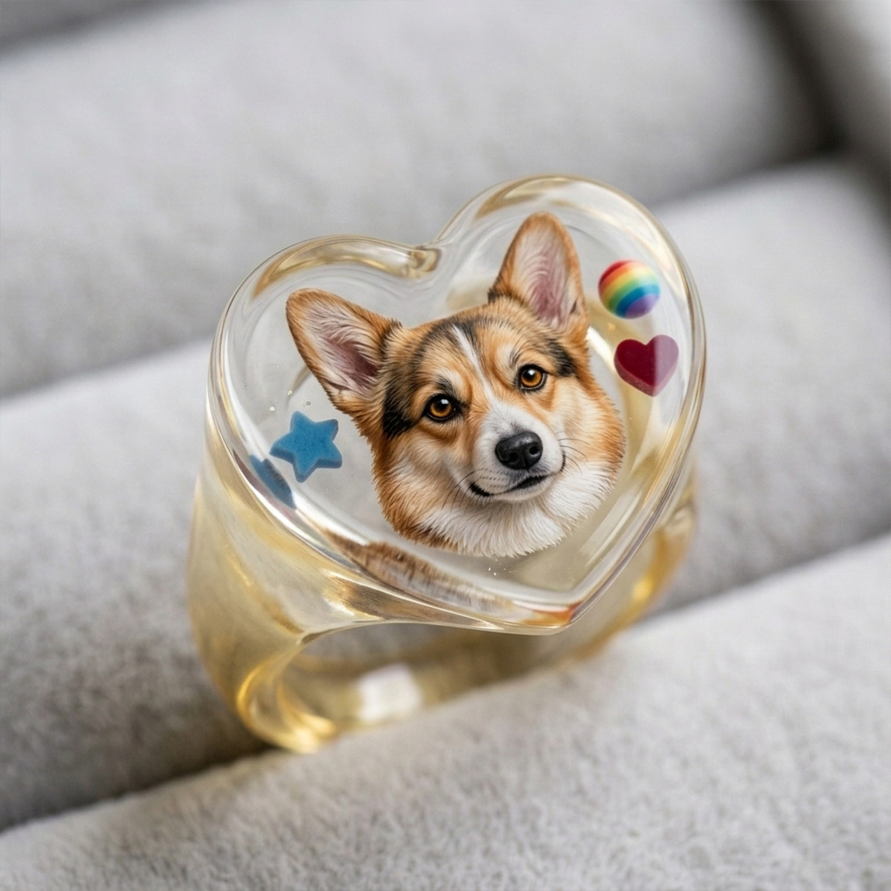 Custom 3D Figurine Transparent Resin Ring