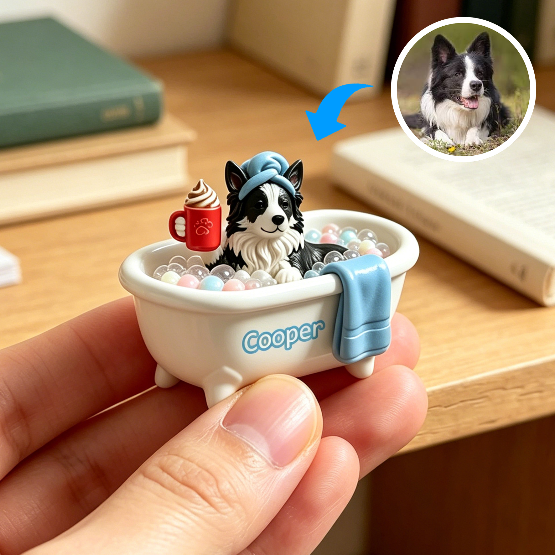 Cute 3D Custom Mini Ornaments of Characters or Pets | Made of resin, compatible with cars and offices, multi-purpose for dashboard/desktop/hanging, cartoon theme, perfect for Valentine's Day gifts.