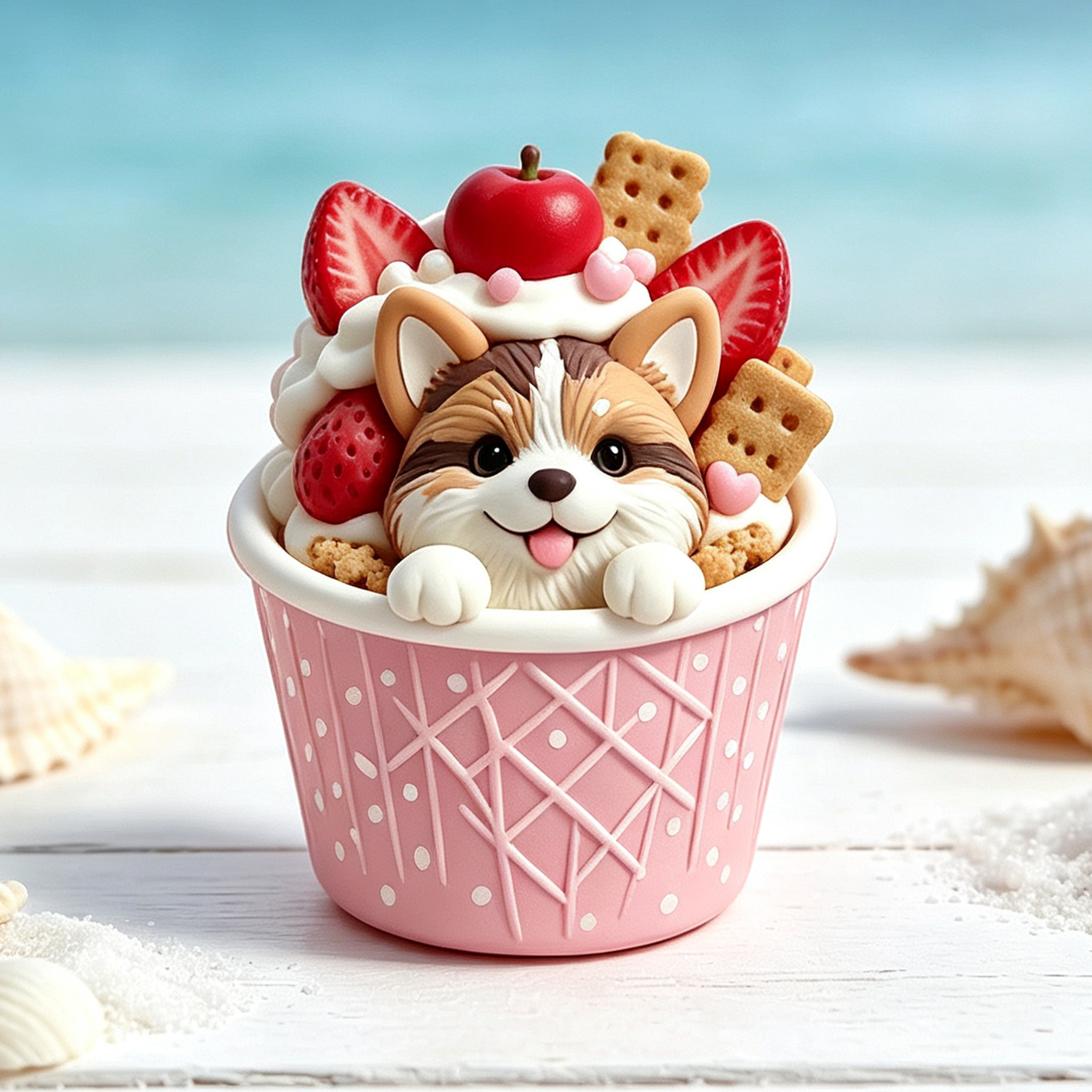 Custom 3D Relief Cartoon Fridge Magnet | Customizable with Pet Photos | Personalized 3D Printed Ice Cream Pet Refrigerator Magnets