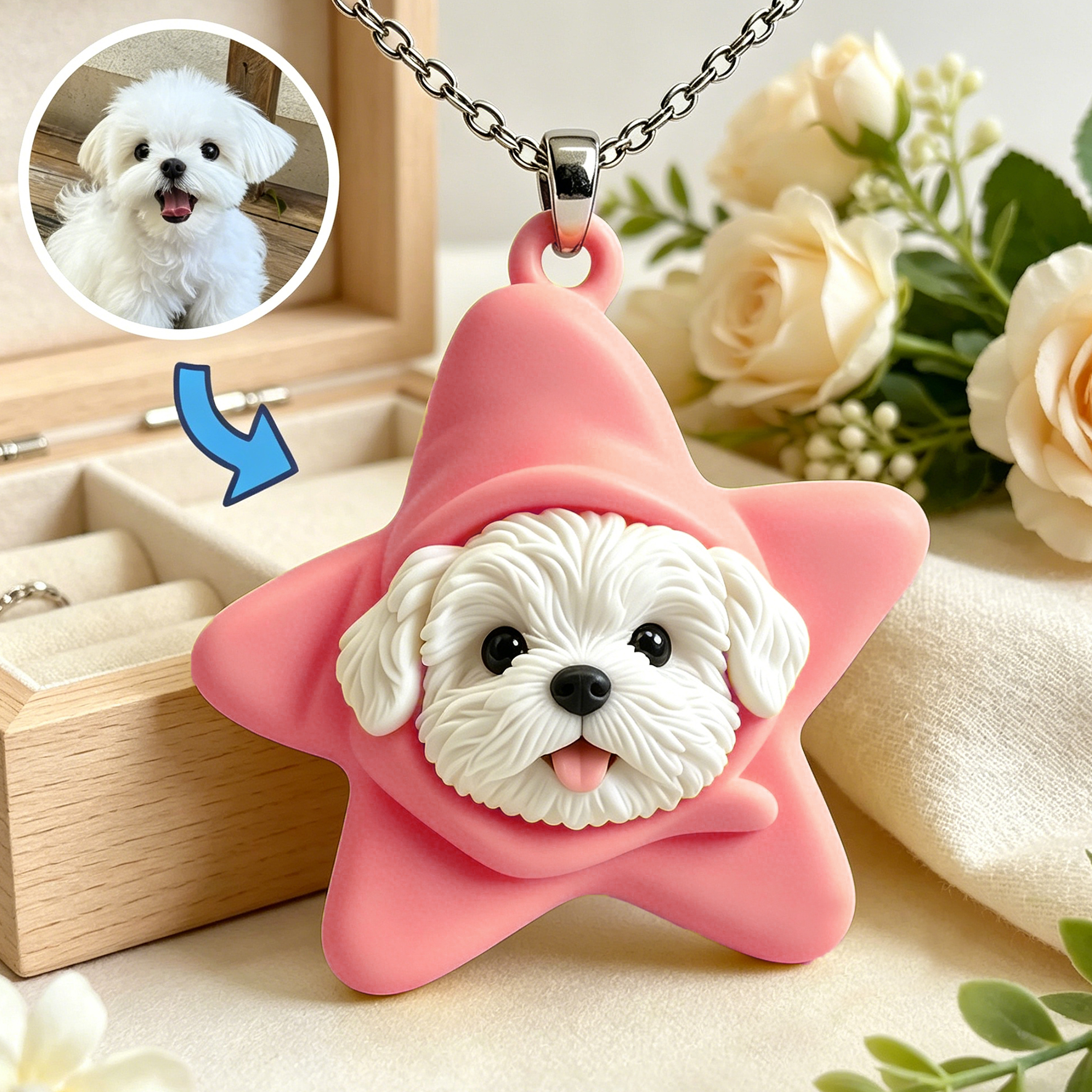 Personalized necklaces, customizable pet pendants, dog and cat portrait necklaces, commemorative gifts, and the perfect present for pet lovers.