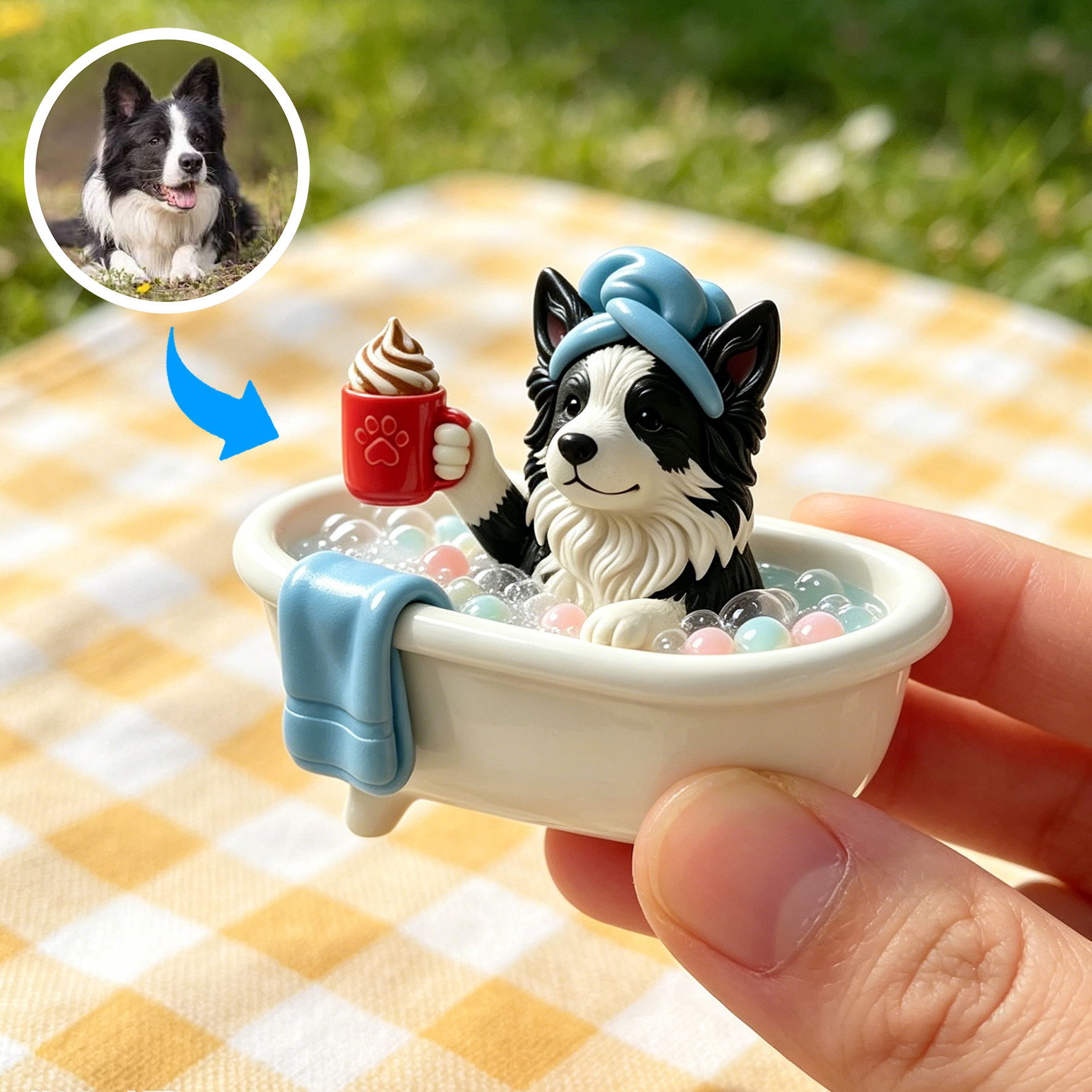 Cute 3D Custom Mini Ornaments of Characters or Pets | Made of resin, compatible with cars and offices, multi-purpose for dashboard/desktop/hanging, cartoon theme, perfect for Valentine's Day gifts.