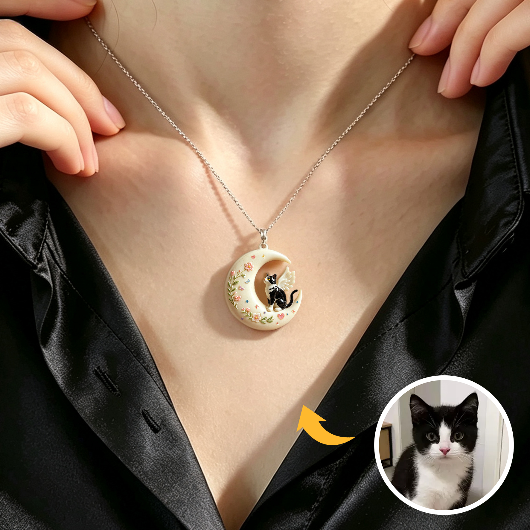 Personalized necklaces, customizable pet pendants, dog and cat portrait necklaces, commemorative gifts, and the perfect present for pet lovers.