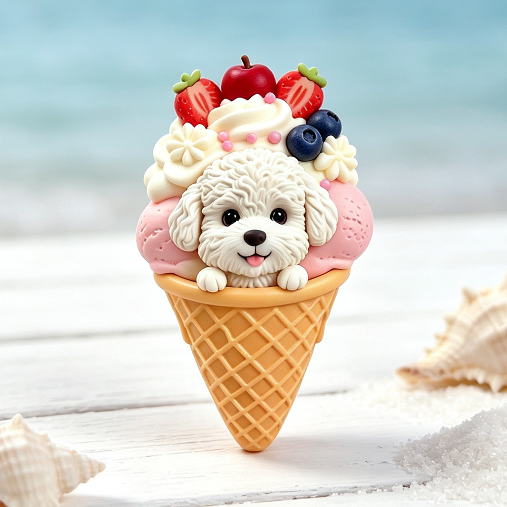 Custom 3D Relief Cartoon Fridge Magnet | Customizable with Pet Photos | Personalized 3D Printed Ice Cream Pet Refrigerator Magnets
