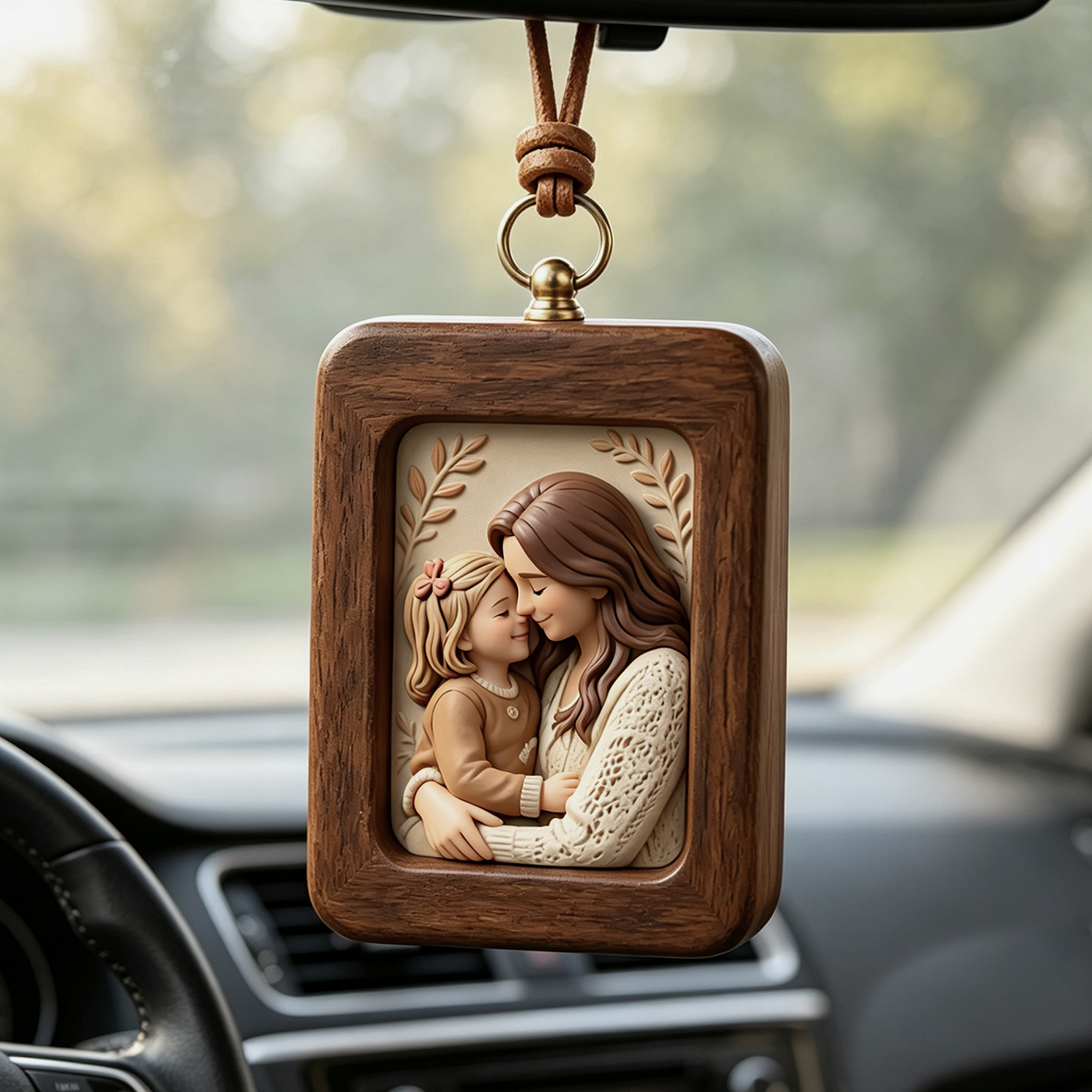 Personalized 3D Portrait Car Ornament, Customized 3D Portrait/Pet Photo with Frame Ornaments,Made of Resin, Compatible with Cars and Offices, Multi-purpose for Dashboard/Desktop/Hanging, Driving Test Pass Gift, 3D Ornaments Anniversary Gift for Him/Her