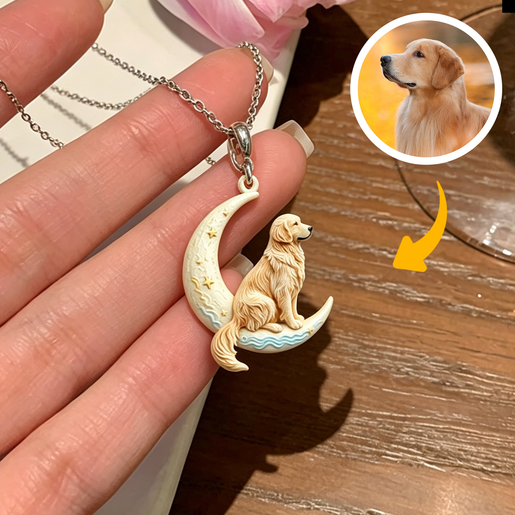 Personalized necklaces, customizable pet pendants, dog and cat portrait necklaces, commemorative gifts, and the perfect present for pet lovers.