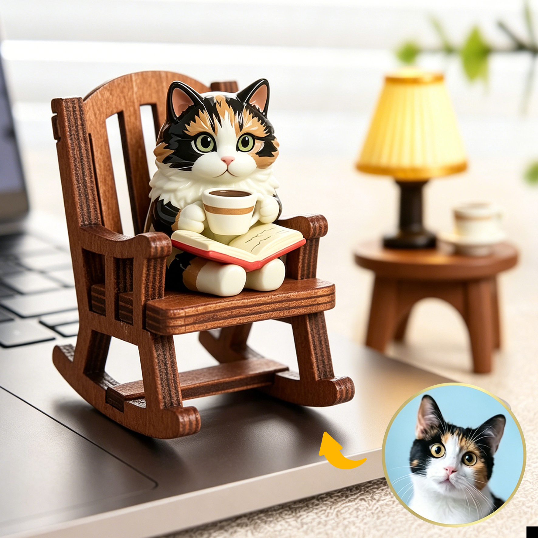Cute 3D Custom Mini Ornaments of Characters or Pets | Made of resin, compatible with cars and offices, multi-purpose for dashboard/desktop/hanging, cartoon theme, perfect for Valentine's Day gifts.