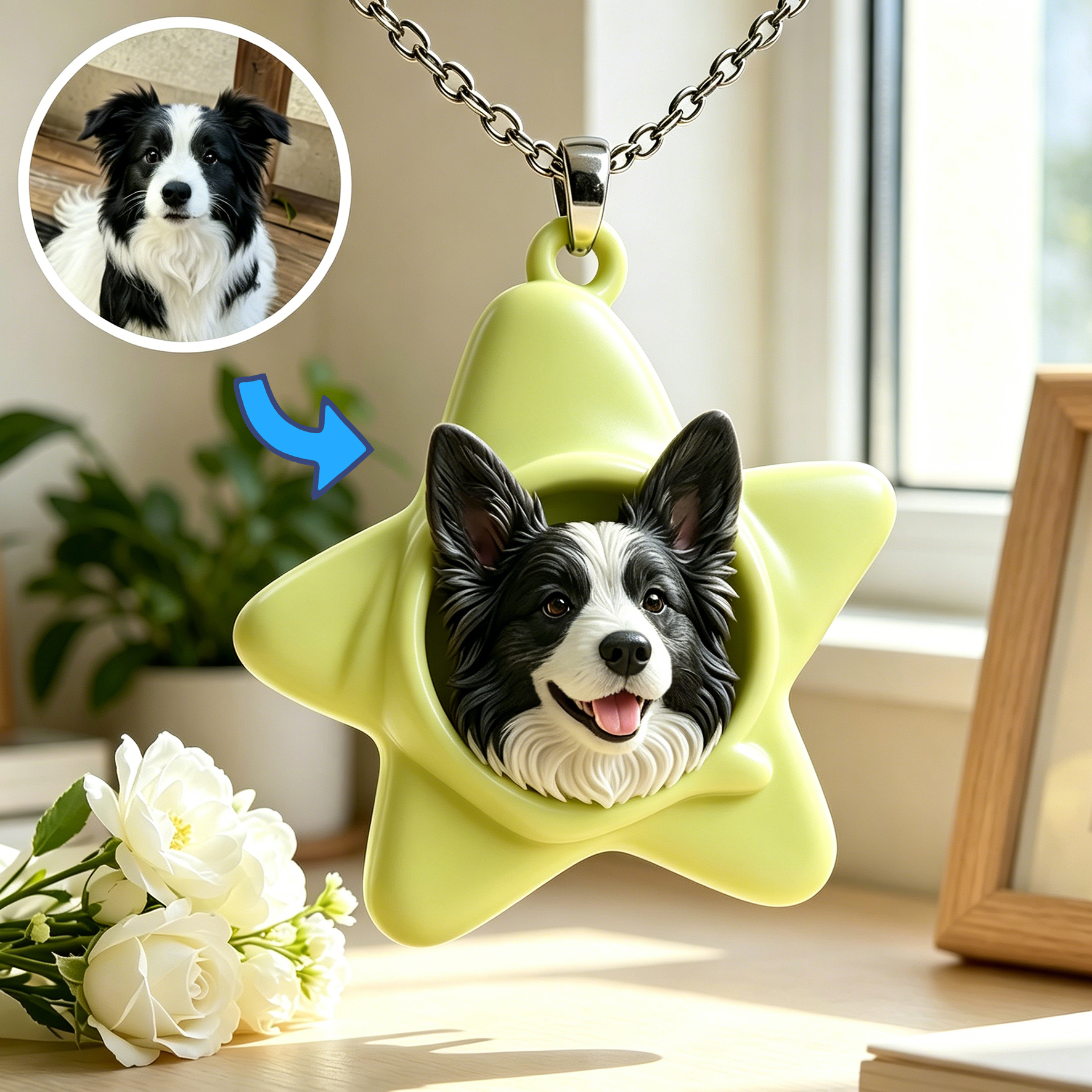 Personalized necklaces, customizable pet pendants, dog and cat portrait necklaces, commemorative gifts, and the perfect present for pet lovers.