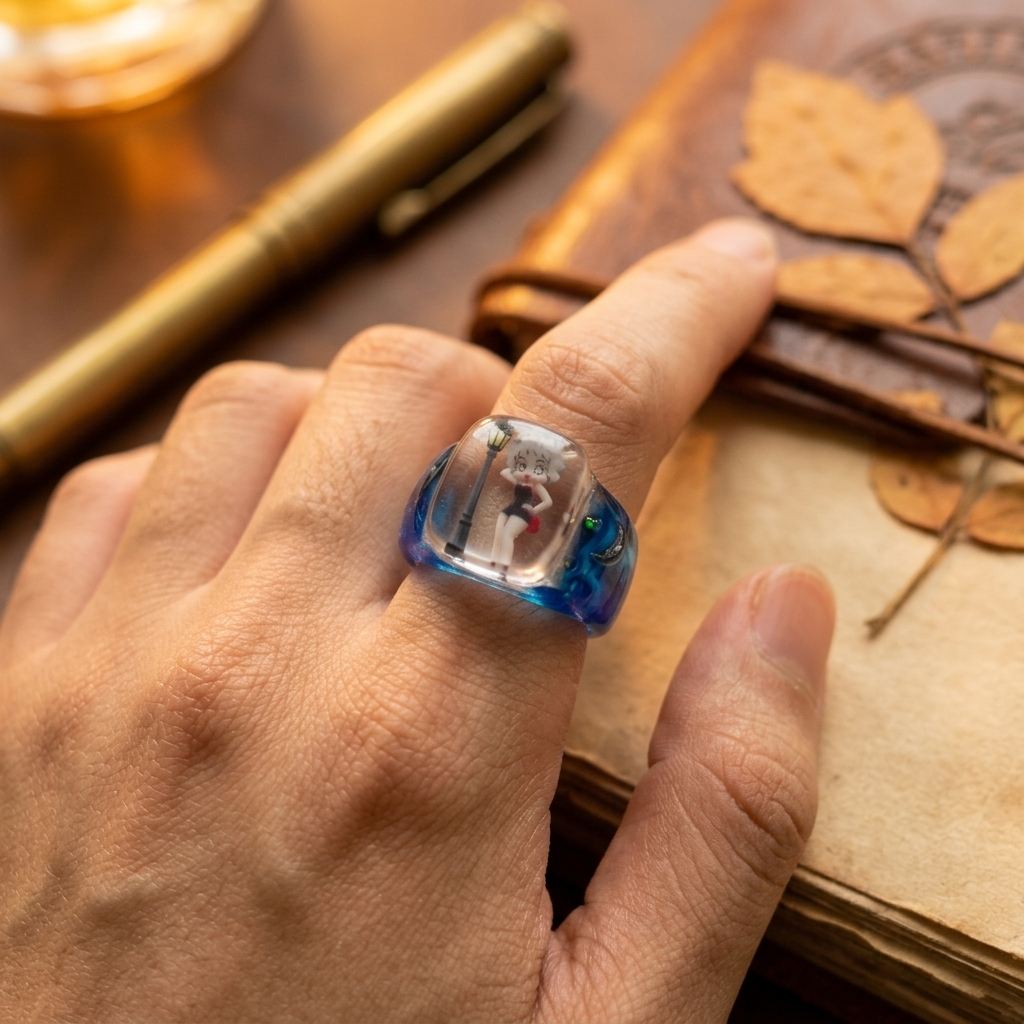 Custom 3D Figurine Transparent Resin Ring