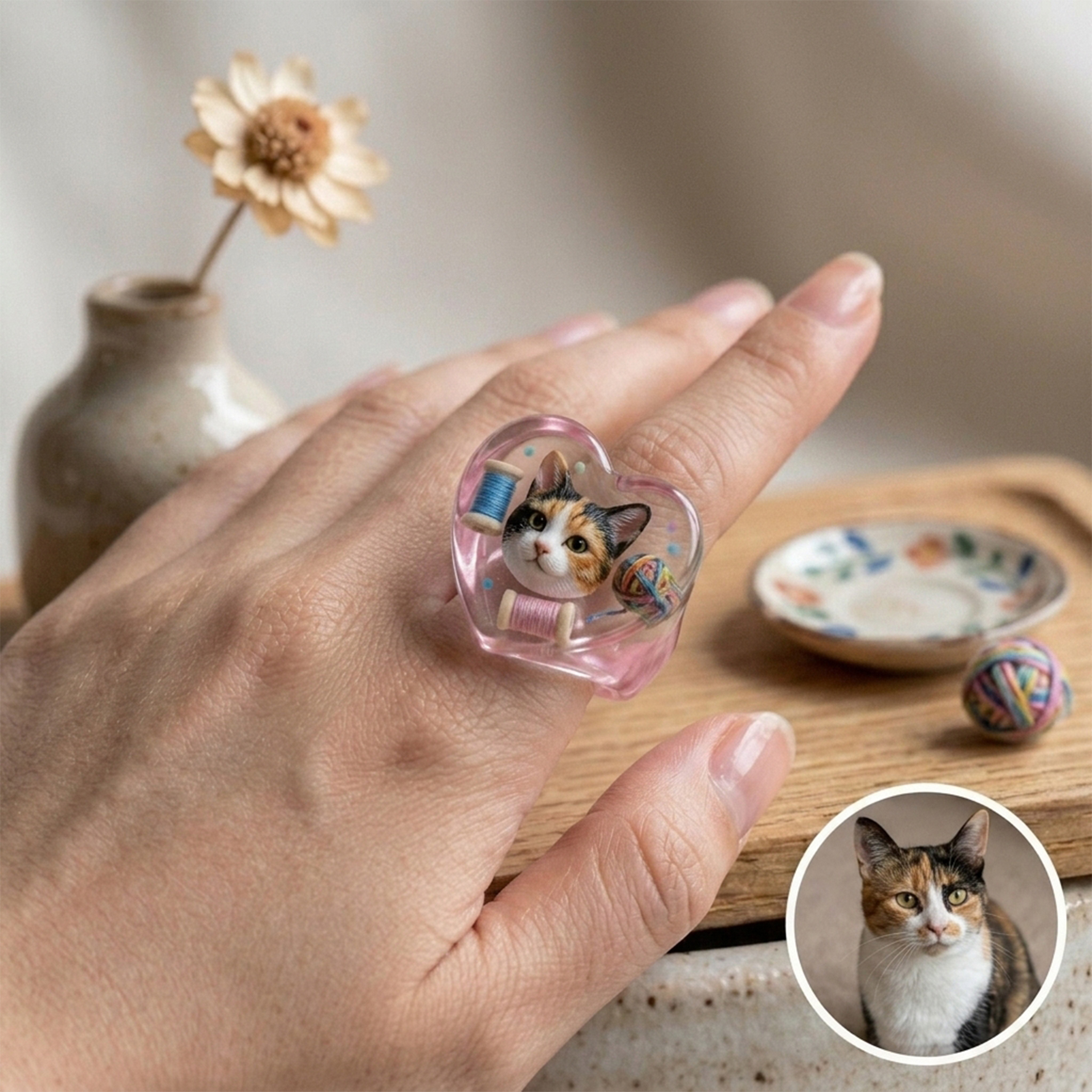 Custom 3D Figurine Transparent Resin Ring